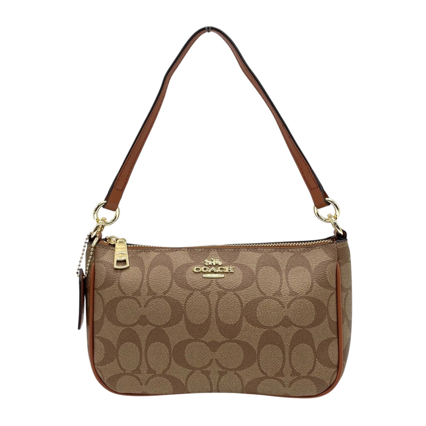 未使用級 美品 コーチ COACH シグネチャー 2WAY ショルダーバッグ ハンドバッグ ワンショルダー 2WAY 茶色 ブラウン 金金具 ゴールド金具 レディース A5