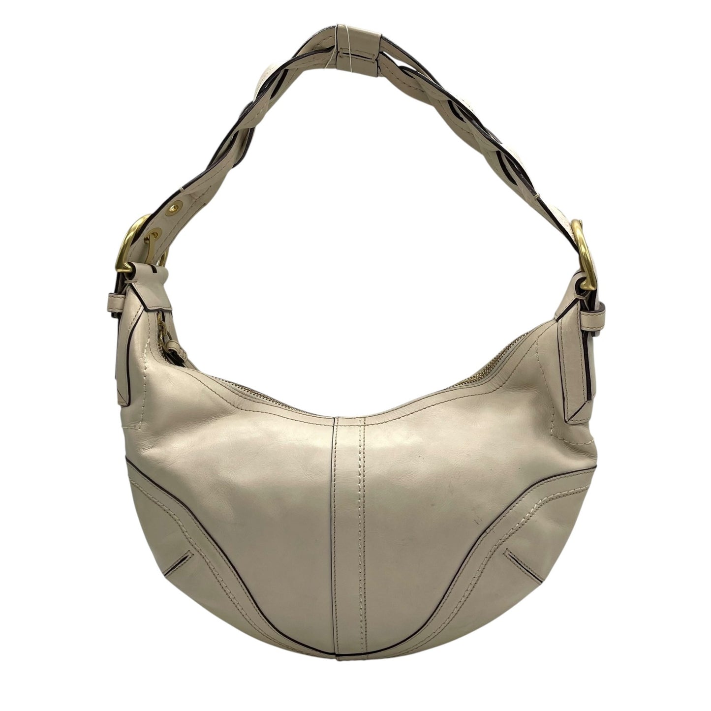 美品 コーチ COACH レザー ハンドバッグ ワンショルダーバッグ ホーボー 10043 ベージュ 金金具 ゴールド金具 Y2K 00s vintage C4