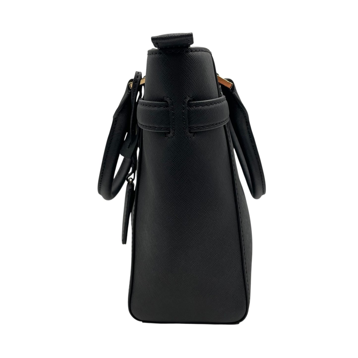 美品 マイケルコース MICHAEL KORS ハミルトン 2WAY ハンドバッグ ショルダーバッグ 黒 ブラック 金 ゴールド レザー S29