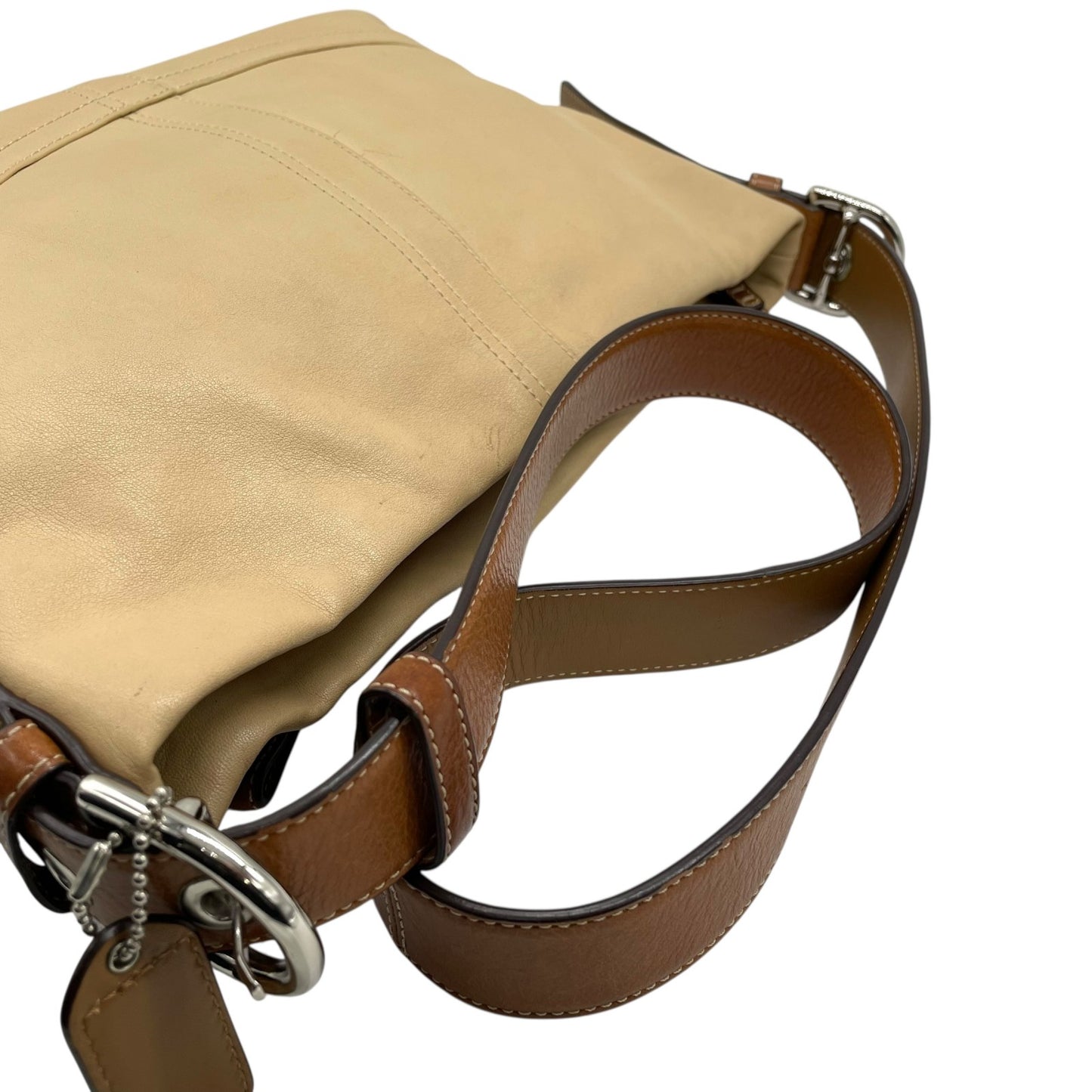 美品 コーチ COACH ワンショルダーバッグ レザー F10939 ベージュ 茶色 ブラウン シルバー金具 上品 本革 S52