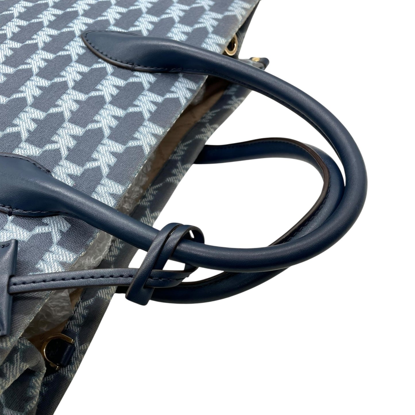 マイケルコース MICHAEL KORS トートバッグ MKロゴ 紺 ネイビー ジャカード 金金具 ゴールド金具 A4収納可 ハンドバッグ A2