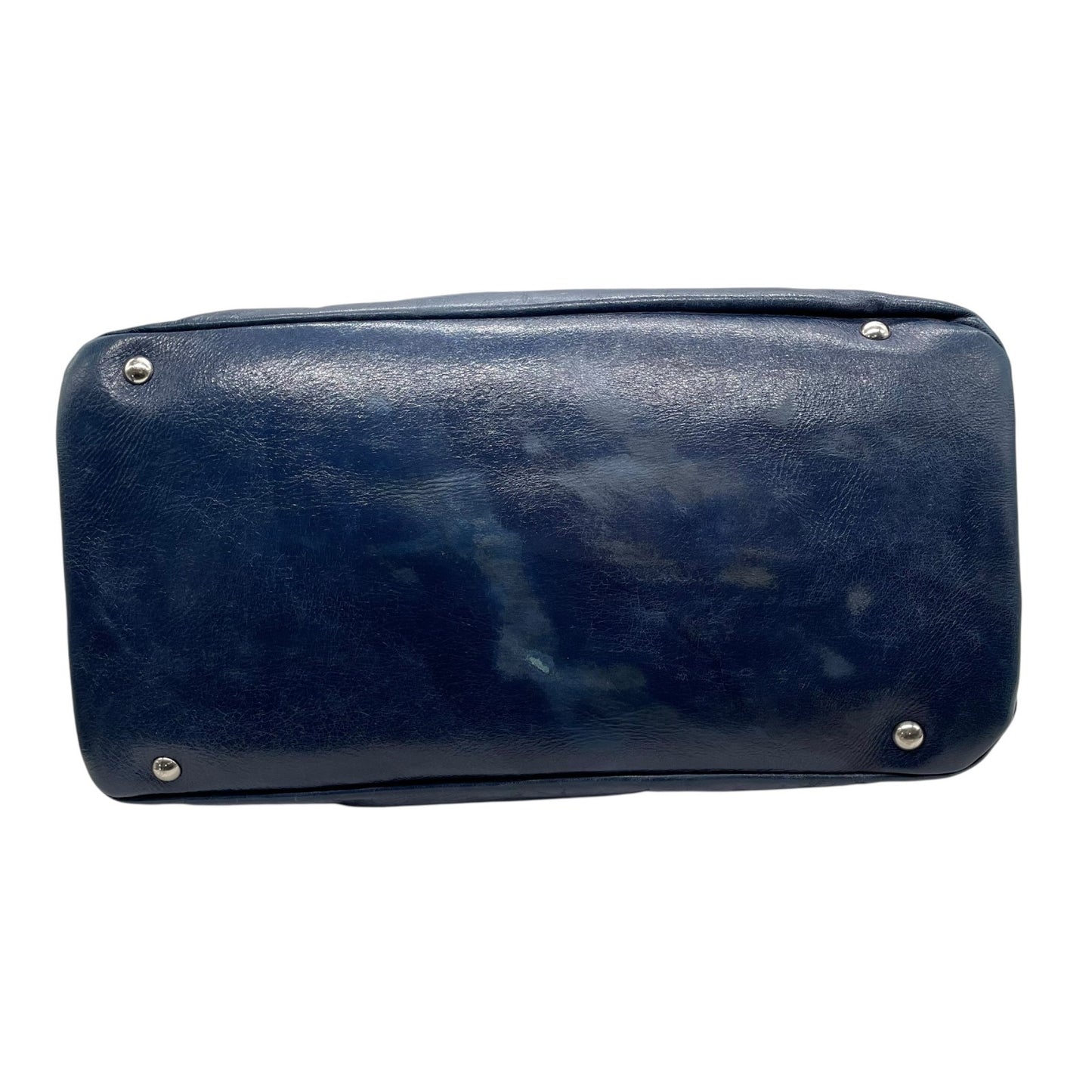 ミュウミュウ miumiu トートバッグ ショルダーバッグ ネイビー 紺 2way レザー 手提げ 斜め掛け可 シルバー金具 ロゴ レディース K10 archive 002 Y2K