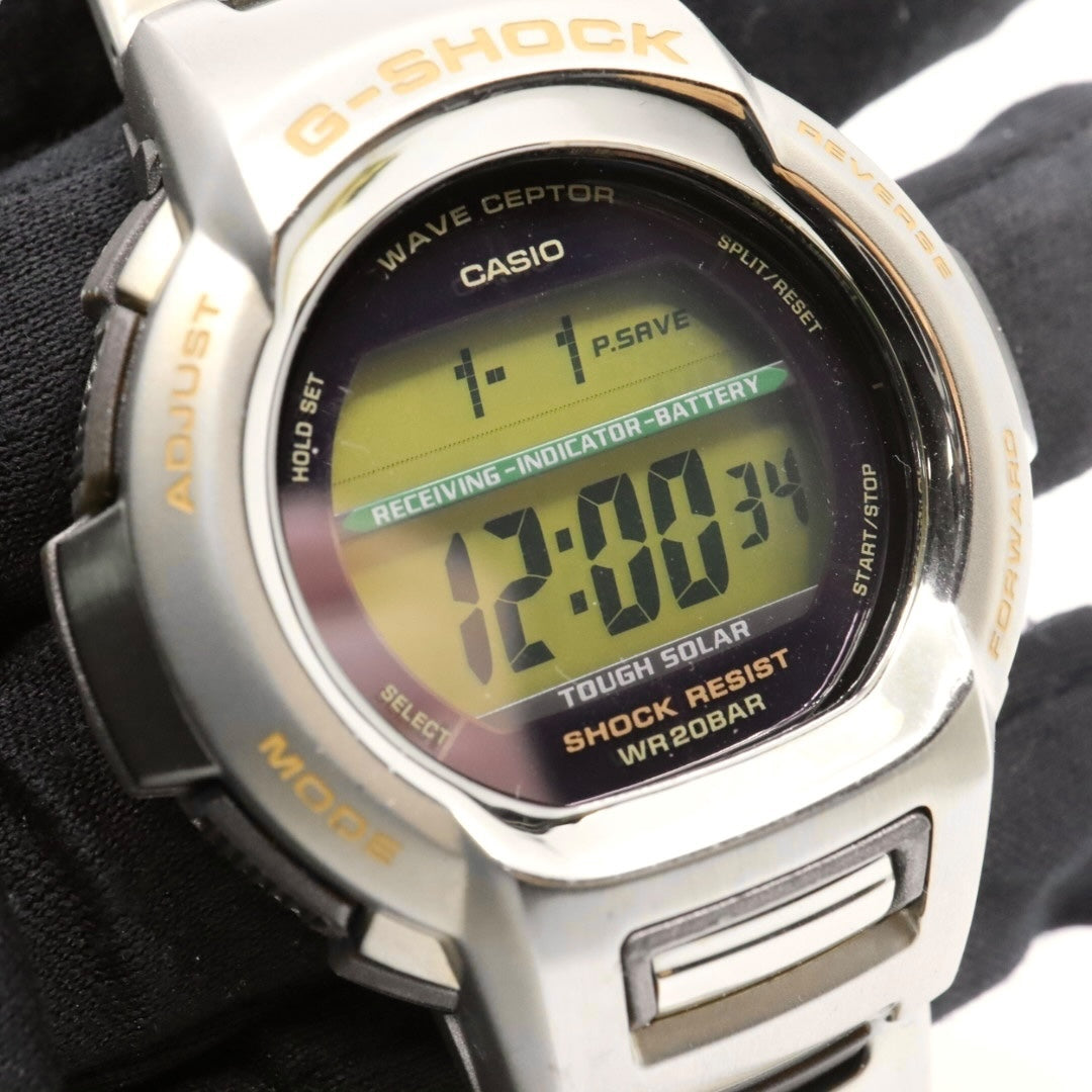 【美品/稼働品】カシオ G-SHOCK GW-600WCJ 2006 FIFAワールドカップ ドイツ大会 限定モデル 電波ソーラー The G メンズ 腕時計 デジタル ゴールド 20気圧防水 ヴィンテージ 希少 クリーニング済み G3