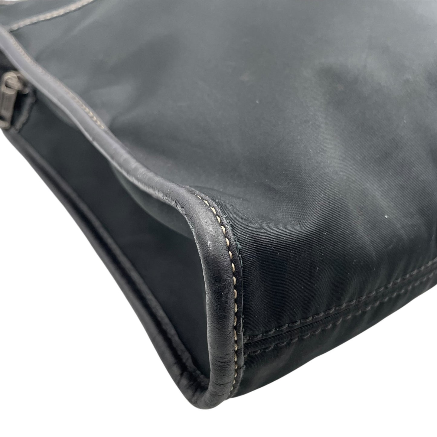 COACH コーチ ビジネスバッグ ブリーフケース 黒 ブラック キャンバス レザー シルバー金具 ステッチ ロゴチャーム付き ファスナー開閉 メンズ X2