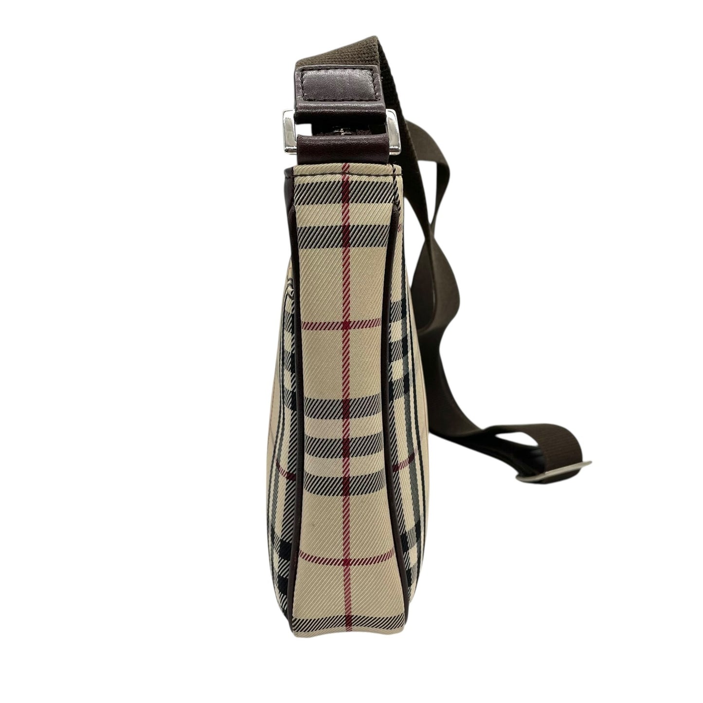 美品 バーバリー BURBERRY ショルダーバッグ ノバチェック ベージュ 茶色 ブラウン キャンバス レザー K3