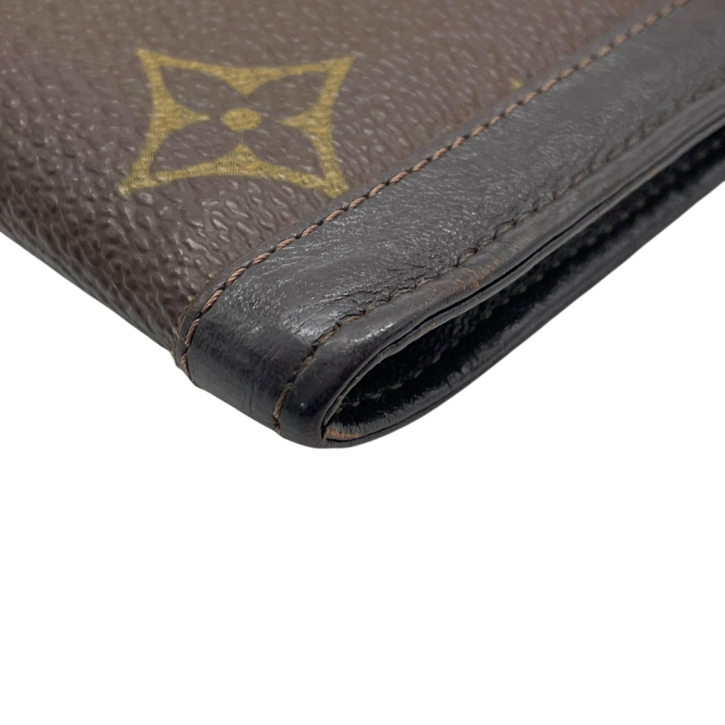 ルイヴィトン LOUIS VUITTON LV モノグラム 長財布 フラップ 茶色 ブラウン PVC レザー メンズ レディース W5