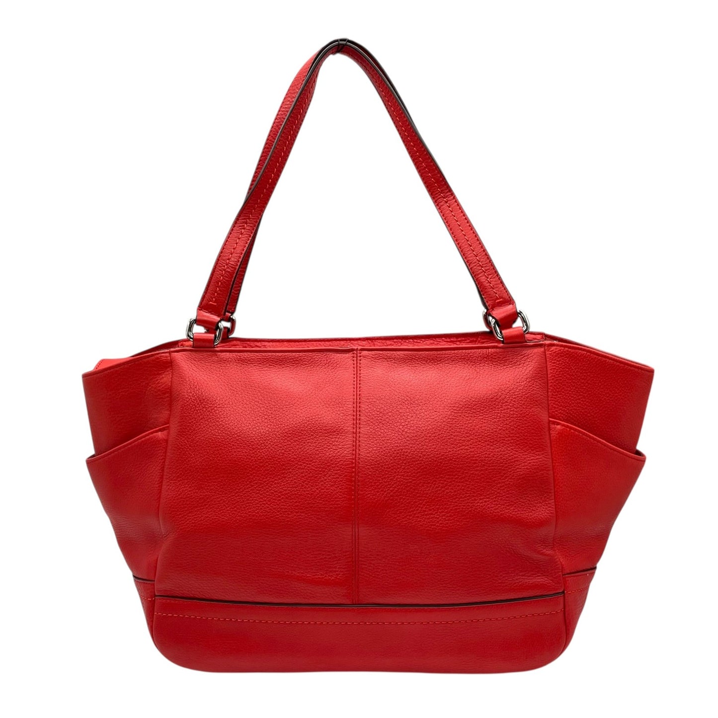 コーチ COACH トートバッグ ペブルドレザー F23284 赤 レッド 黄色 イエロー チャーム付き A4対応 通勤 通学 S24