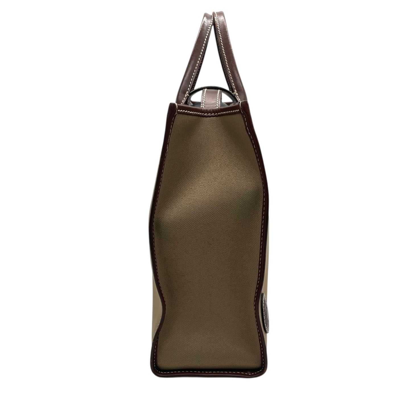 ハンティングワールド HUNTING WORLD トートバッグ ブリーフケース キャンバス レザー A4収納可能 ベージュ 茶色 ブラウン T8