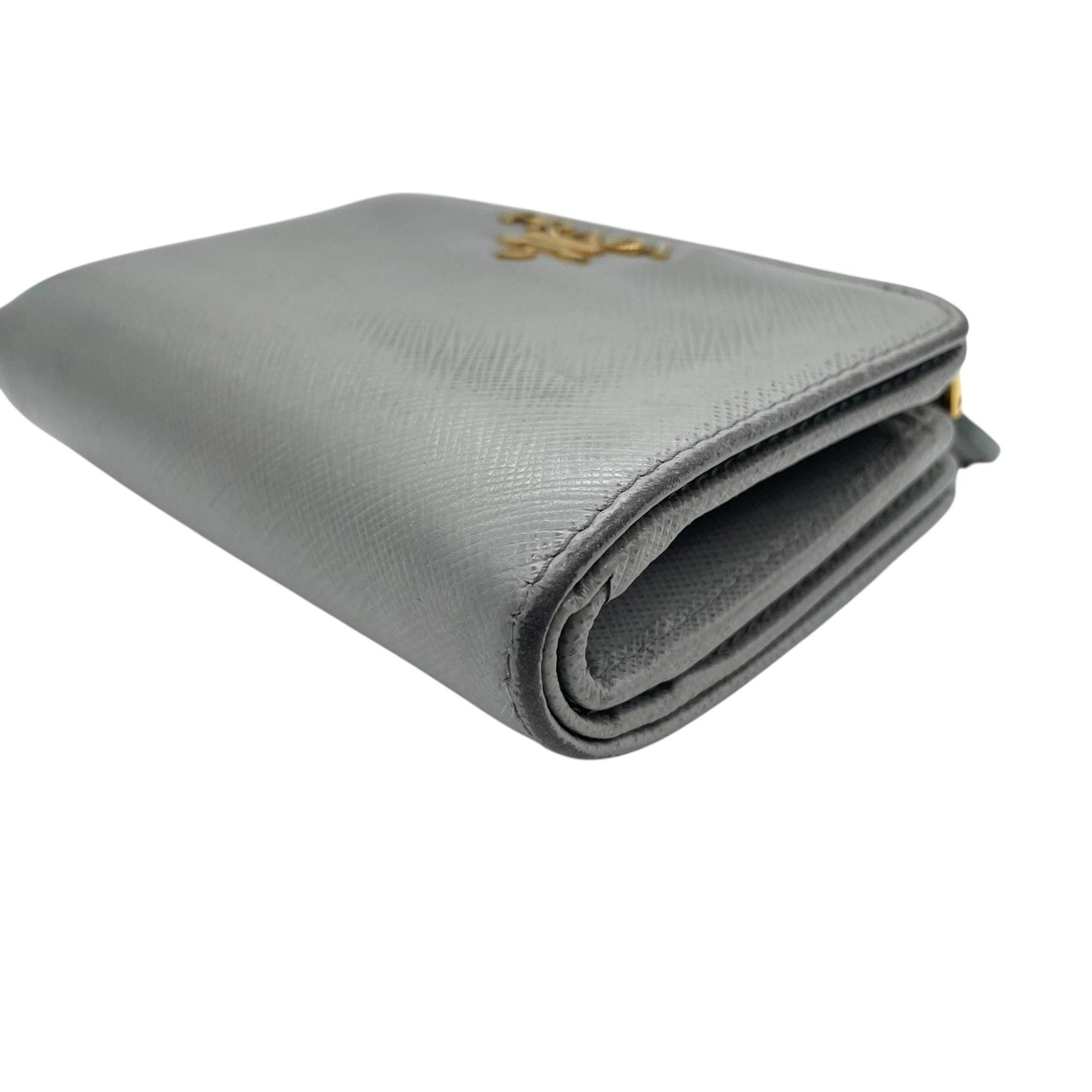 プラダ PRADA 財布 二つ折り財布 サフィアーノ メタル シルバー 金金具 ゴールド金具 レザー コンパクトウォレット ミニ財布 W4