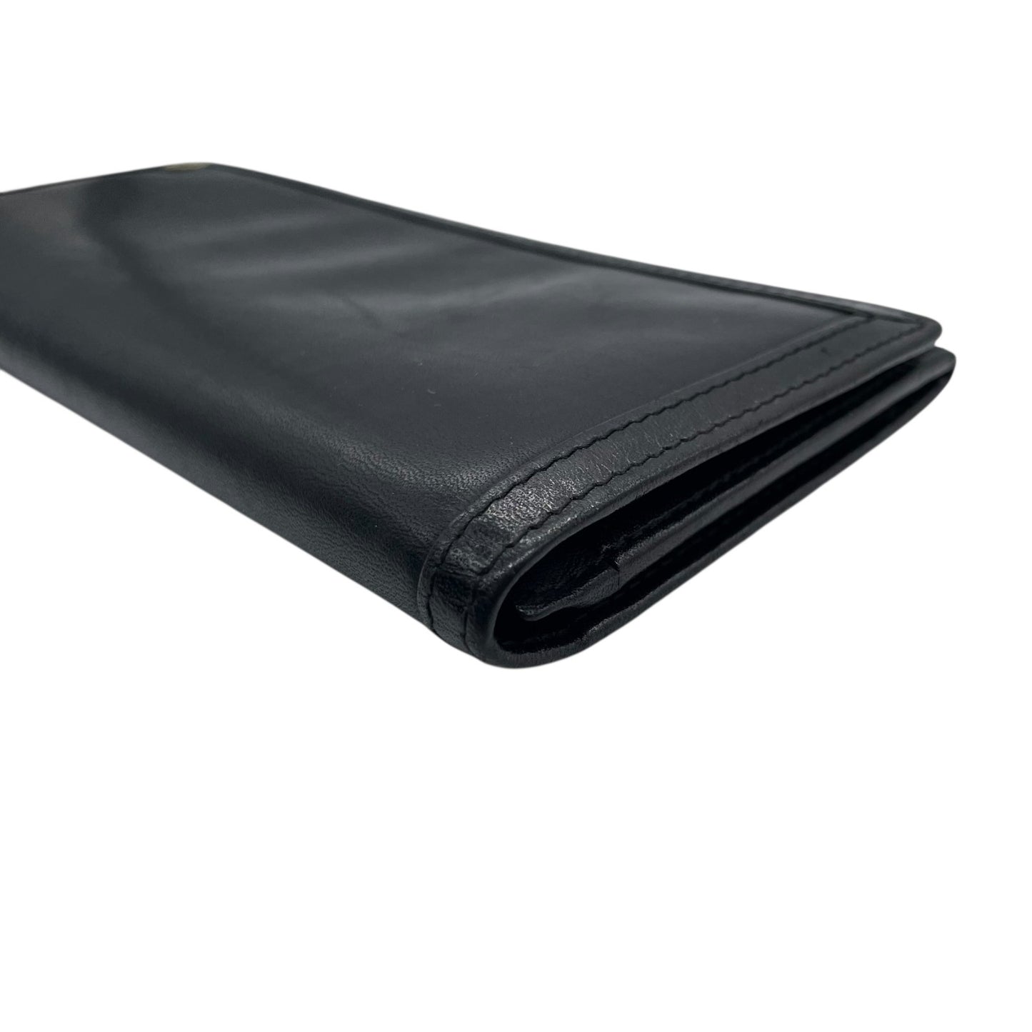 クリスチャンディオール Christian Dior 長財布 レザー 黒 ブラック CDロゴ ゴールド金具 金金具 ヴィンテージ レディース メンズ W4