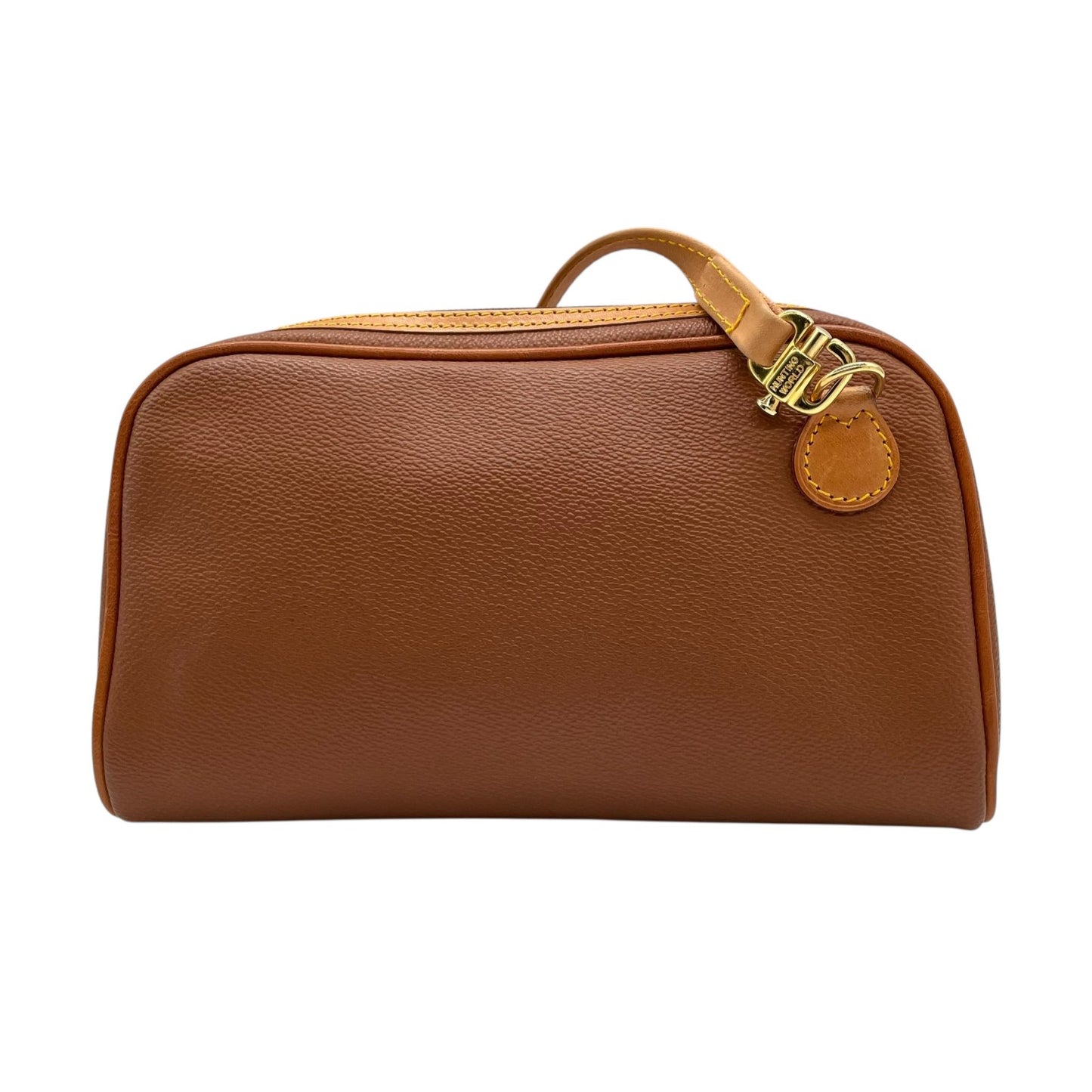 ハンティングワールド HUNTING WORLD ショルダーバッグ ブラウン 茶色 ロングハンドル レザー ロゴ型押し ミニバッグ 斜め掛け可能 メンズ レディース U17