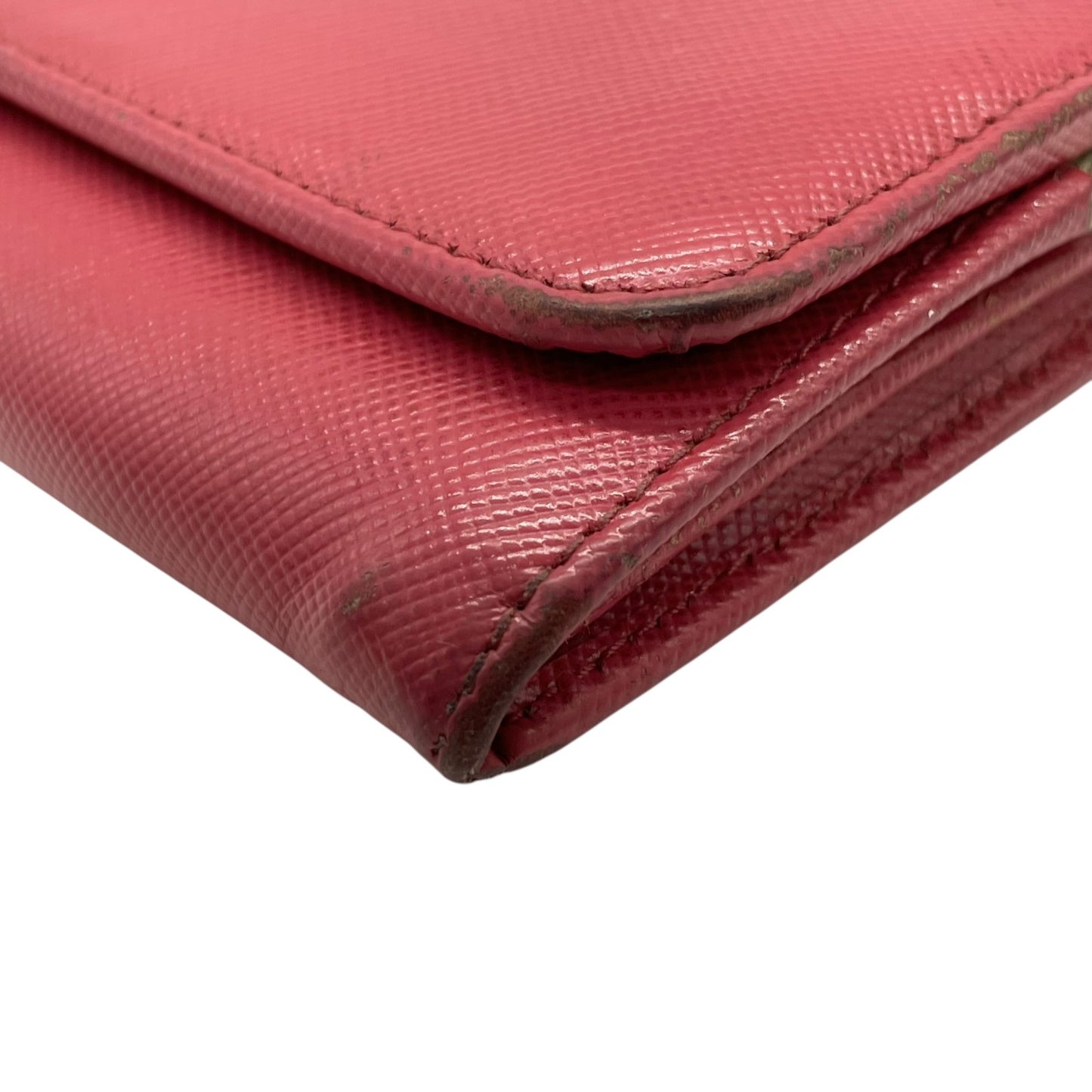 PRADA プラダ 長財布 ロングウォレット サフィアーノレザー フラップ ピンク バイカラー ゴールド金具 ロゴ レディース W3