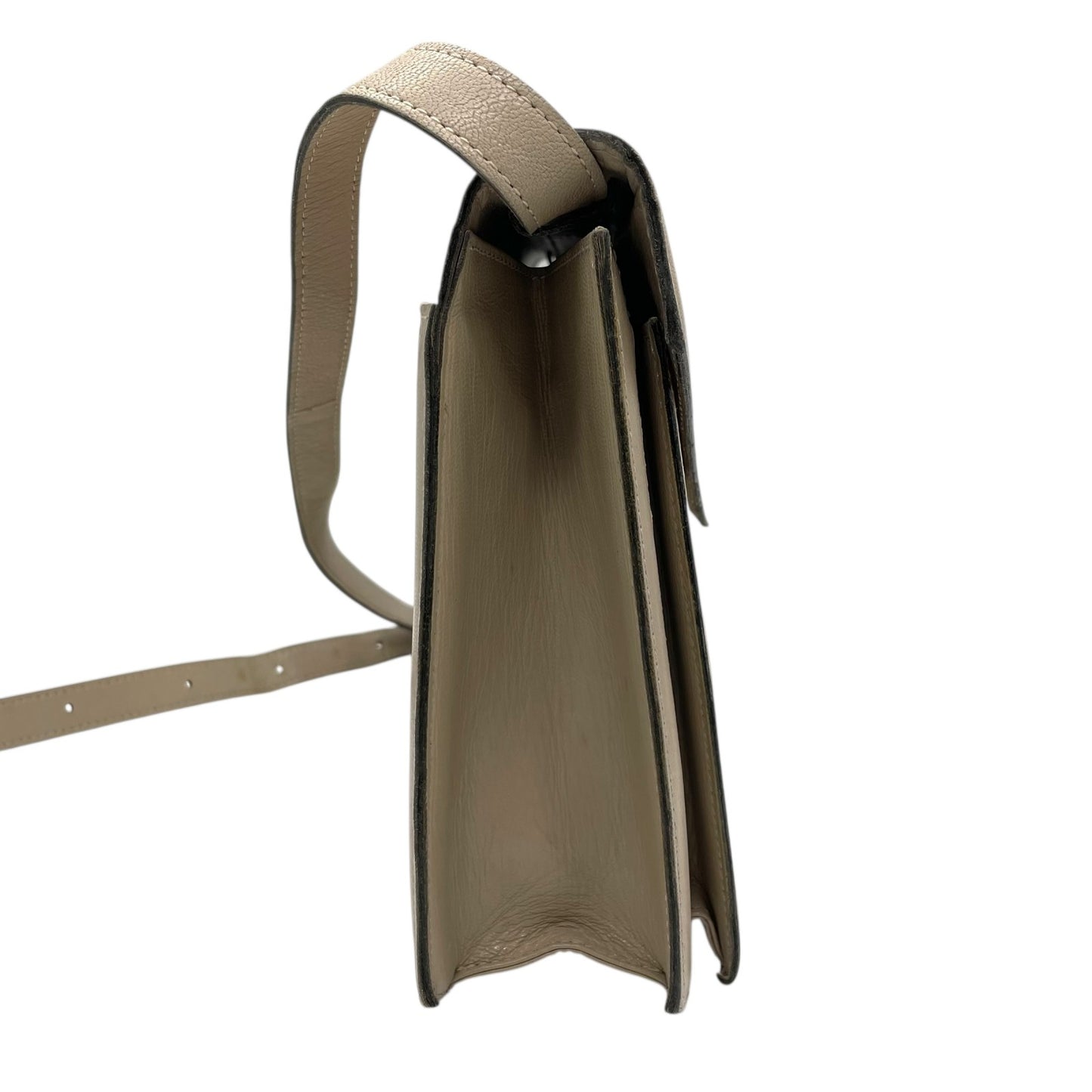 イヴサンローラン Yves Saint Laurent ショルダーバッグ ワンショルダー ベージュ グレージュ レザー ゴールド金具 フラップ開閉 肩掛け可 YSL ヴィンテージ レディース S81