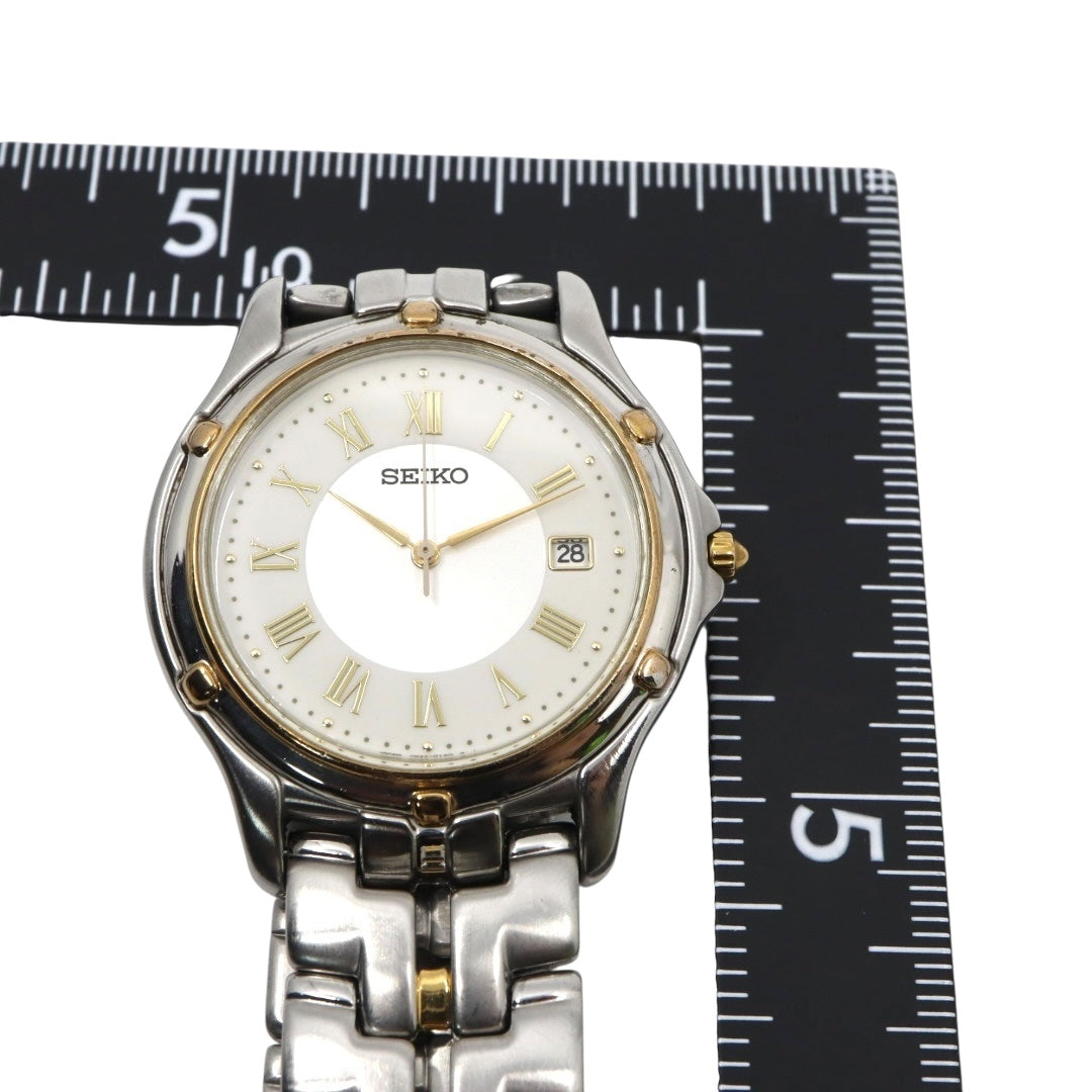 【電池交換済／稼働品】SEIKO セイコー 腕時計 クオーツ アナログ ローマンインデックス コンビカラー シルバー ゴールド メンズ レディース ユニセックス ドレスウォッチ クラシック ビンテージ 創立記念 いすゞ K-TOKA 7N32-0100 G4
