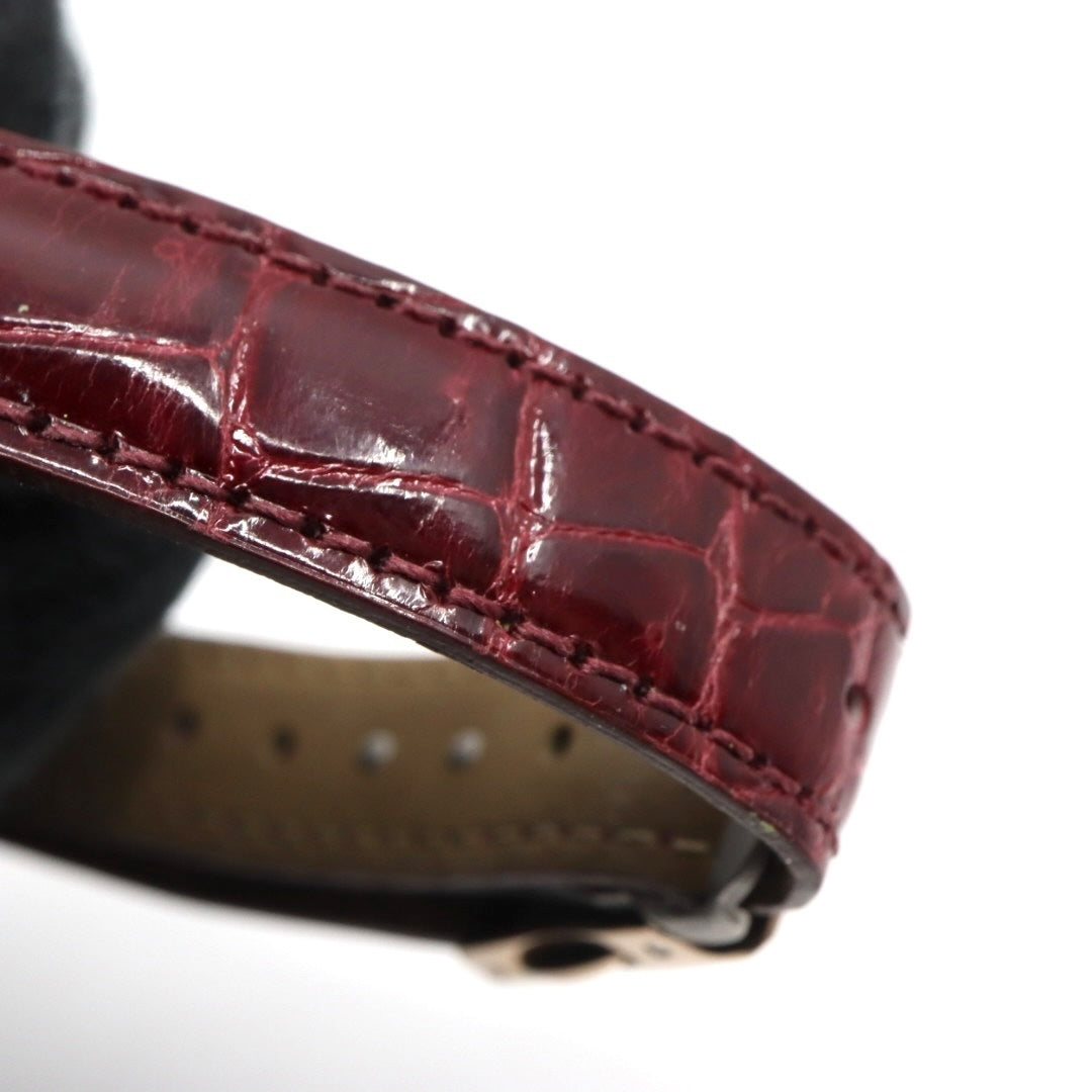 【美品】シチズン xC クロスシー 腕時計 エコドライブ電波時計 H246 チタン ローズゴールド レッド サンバースト レザーベルト レディース G4