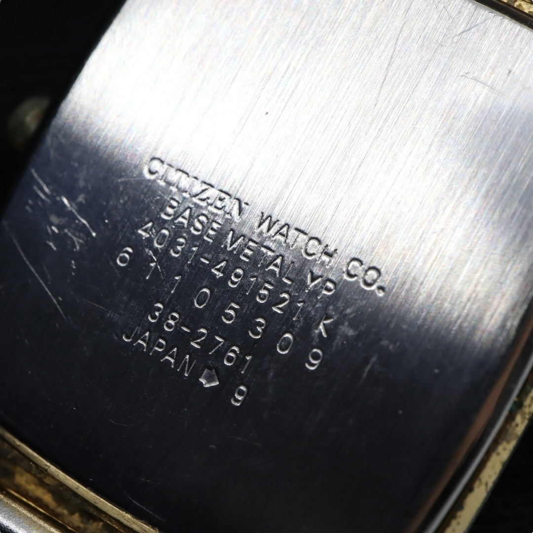 citizen シチズン クオーツ 腕時計 4031-491521K ゴールド レクタンギュラーケース ステンレスブレス レディース ヴィンテージ G8