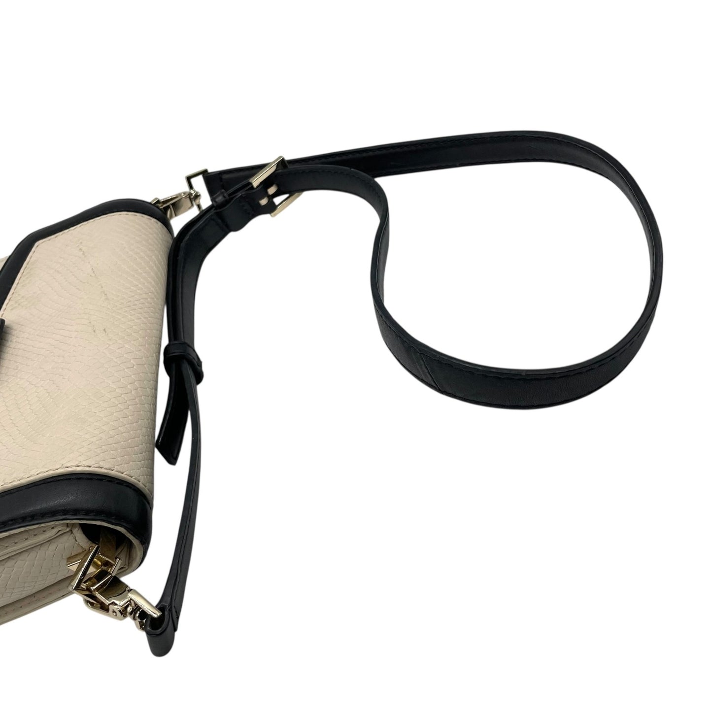 ケイトスペード Kate Spade 2WAY ショルダーバッグ 型押し レザー ホワイト 白 ブラック 黒 バイカラー 上品 レディース S81