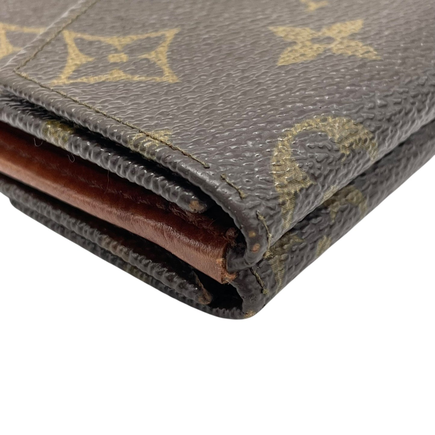 LOUIS VUITTON ルイヴィトン 三つ折り財布 ポルトモネビエ モノグラム M61660 Wホック ブラウン PVC レザー M4