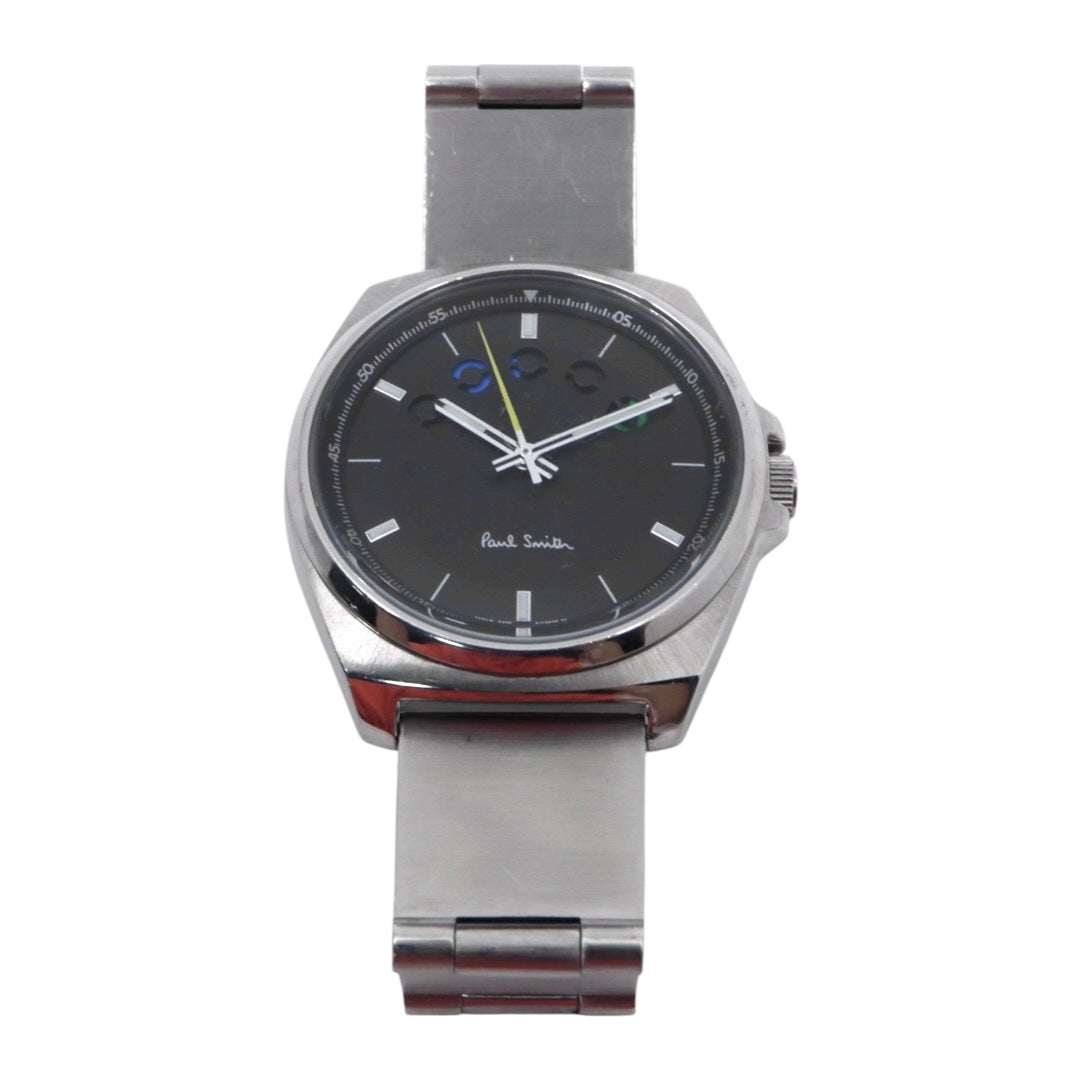 ポールスミス Paul Smith 腕時計 メンズ クォーツ ファイブアイズ Five Eyes ブラック文字盤 シルバー SS F335-S082561 アナログ ウォッチ ビジネス カジュアル 通勤 通学 クラシック モダン レア 希少 ギミック G10