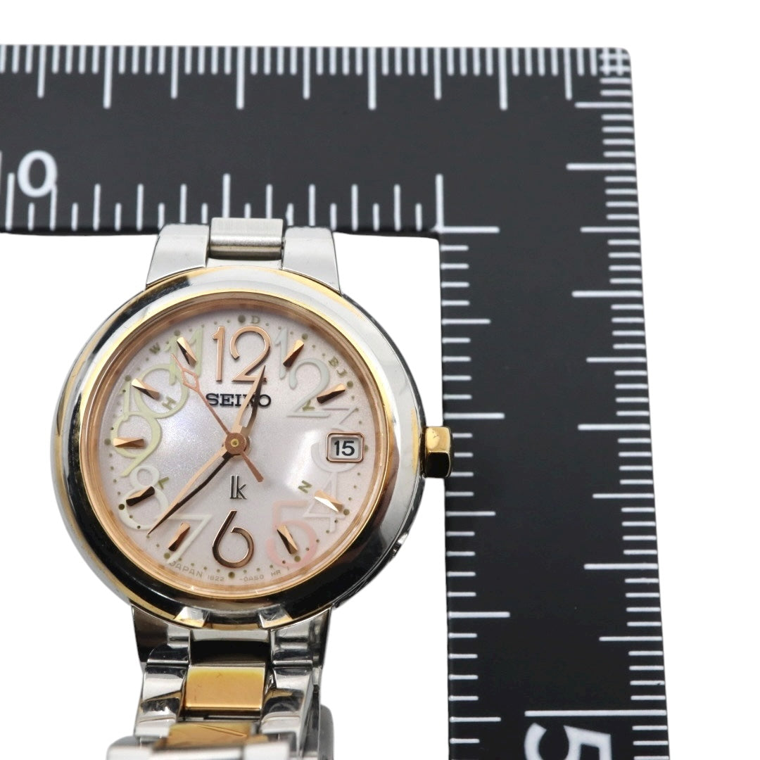 SEIKO Lukia ピンク文字盤 アラビアインデックス 電波ソーラー 26mm ラウンドフェイス ステンレススチール レディースウォッチ G11