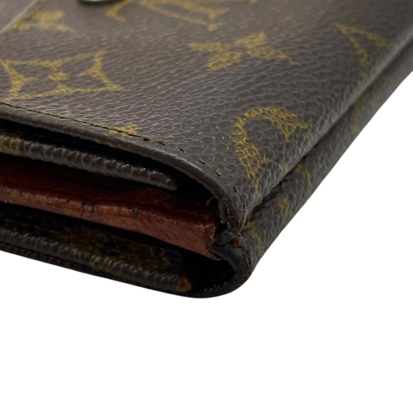 LOUIS VUITTON ルイヴィトン モノグラム コンパクトウォレット 三つ折り財布 Wホック ポルトモネビエ M61660 茶 ブラウン PVC レザー メンズ レディース M2