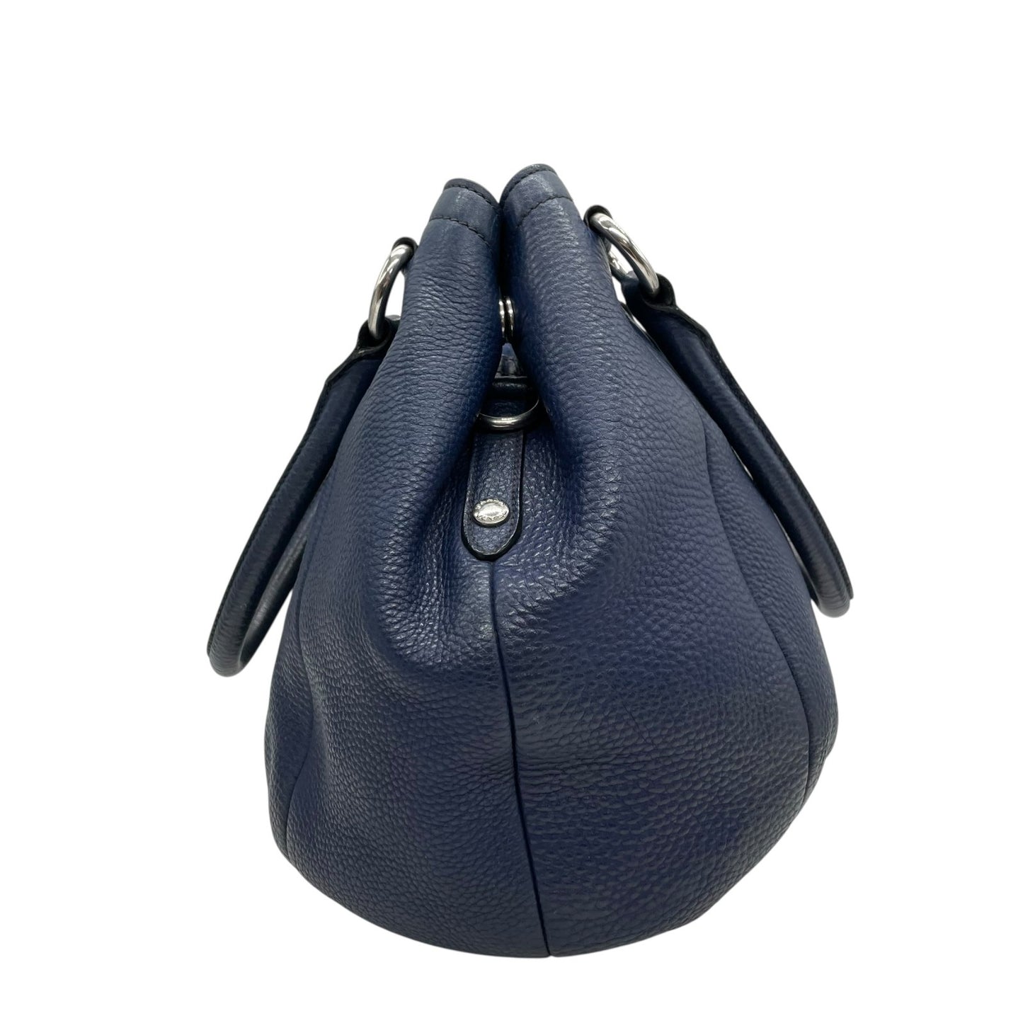 美品 PRADA プラダ 2WAY ハンドバッグ ショルダーバッグ レザー ネイビーブルー ヴィッテロ シルバー金具 B2343M 三角ロゴ 斜め掛け可 手提げ レディース Z4