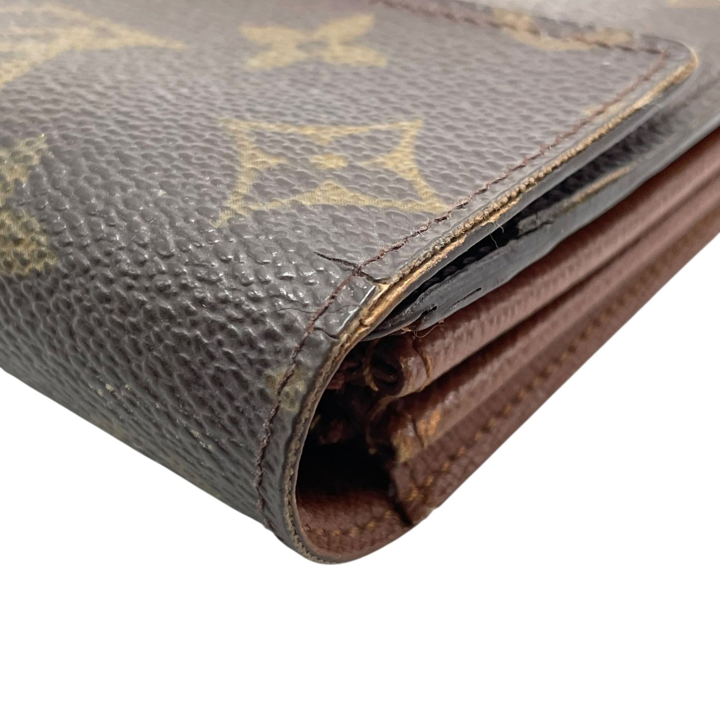 LOUIS VUITTON ルイヴィトン モノグラム ポシェット ポルトモネ クレディ 長財布 二つ折り ファスナー M61726 茶 ブラウン PVC レザー メンズ レディース W3