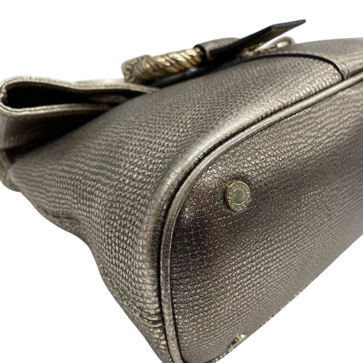 美品 BVLGARI ブルガリ レオーニ 2way ハンドバッグ ショルダーバッグ シルバー 本革 レザー レディース 希少モデル ブランドバッグ 鞄 A