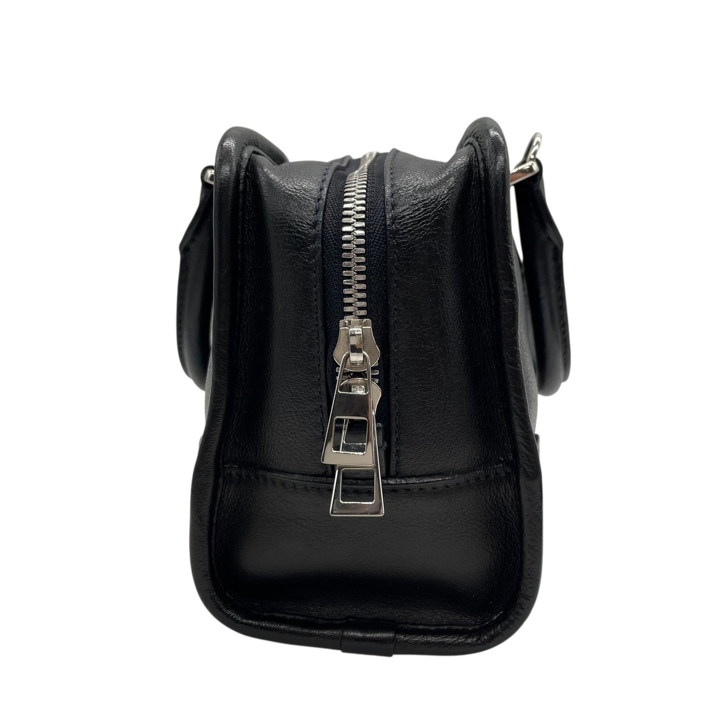 Authentic LOEWE Amazona 2WAY Handbag Shoulder Bag Black Leather Anagram