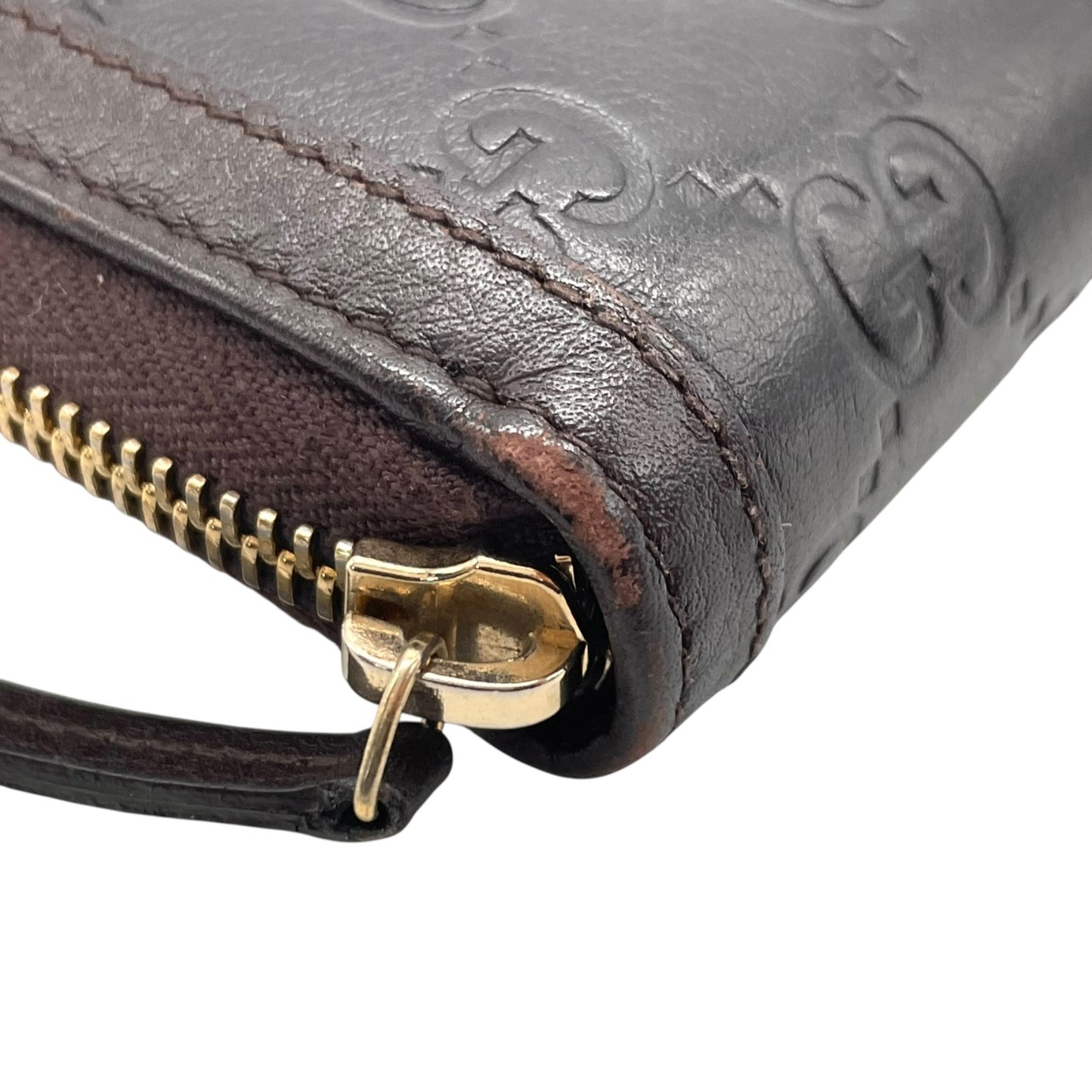 Authentic GUCCI Long Wallet Guccissima Black Brown Bicolor Leather Gold Interlocking G