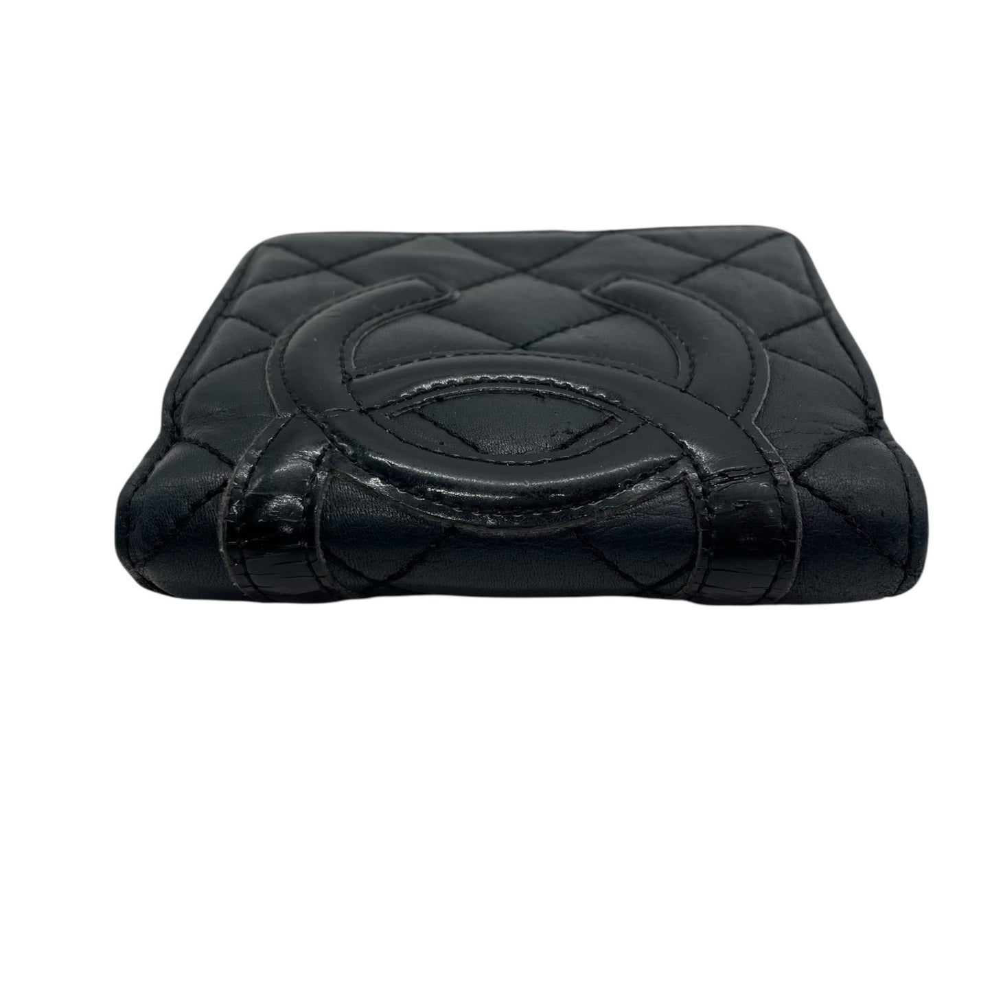 CHANEL シャネル 二つ折り財布 がま口 コンパクトウォレット カンボンライン ココマーク キルティング 黒 ブラック ピンク レザー レディース M1