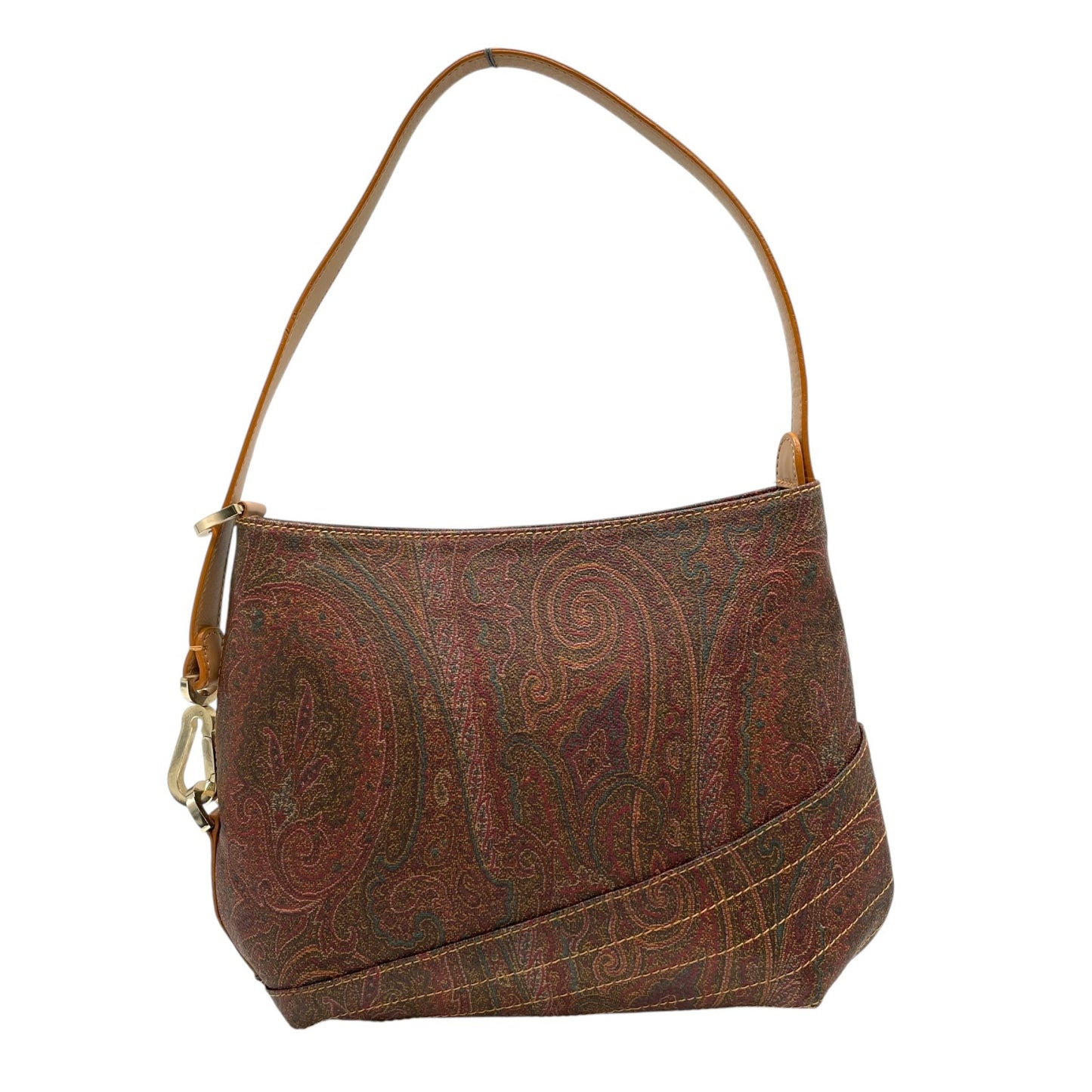 美品 エトロ ETRO ペイズリー柄 ショルダーバッグ ワンショルダー レザー ブラウン 茶色 ヴィンテージ バッグ レディース K6