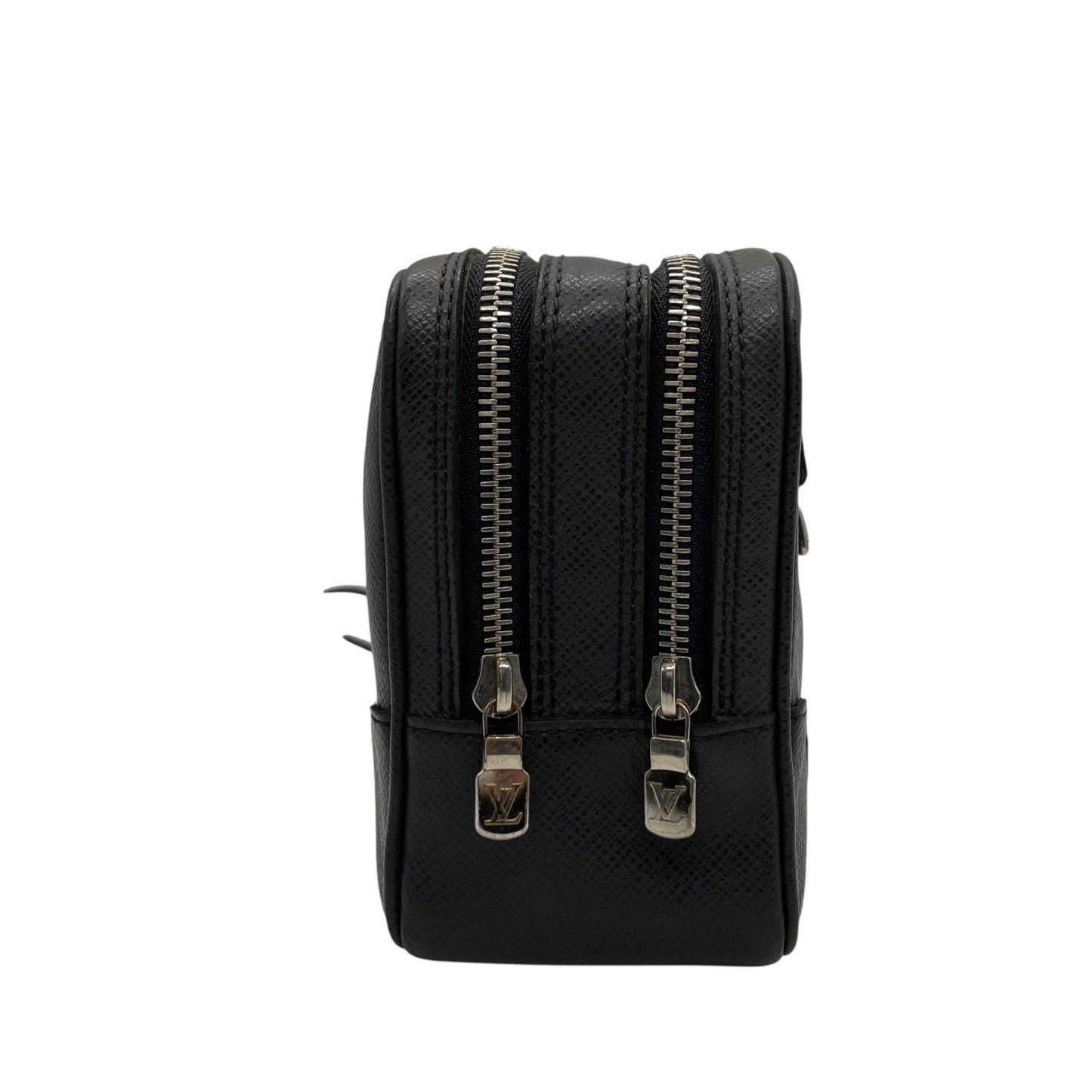 美品 LOUIS VUITTON ルイヴィトン タイガ パヴェル クラッチバッグ セカンドバッグ レザー 黒 ブラック シルバー金具 M31142 ストラップ付 メンズ D