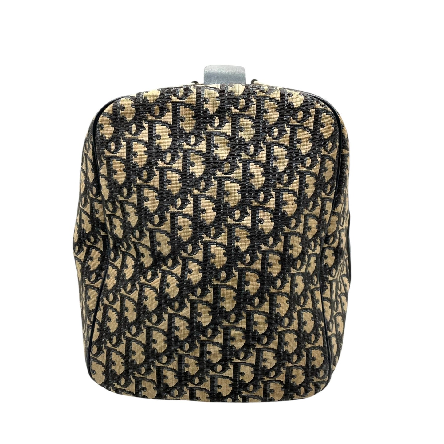 Christian Dior クリスチャンディオール トロッター ボストンバッグ 紺 ネイビー ベージュ キャンバス レザー シルバー金具 メンズ レディース ヴィンテージ Z4