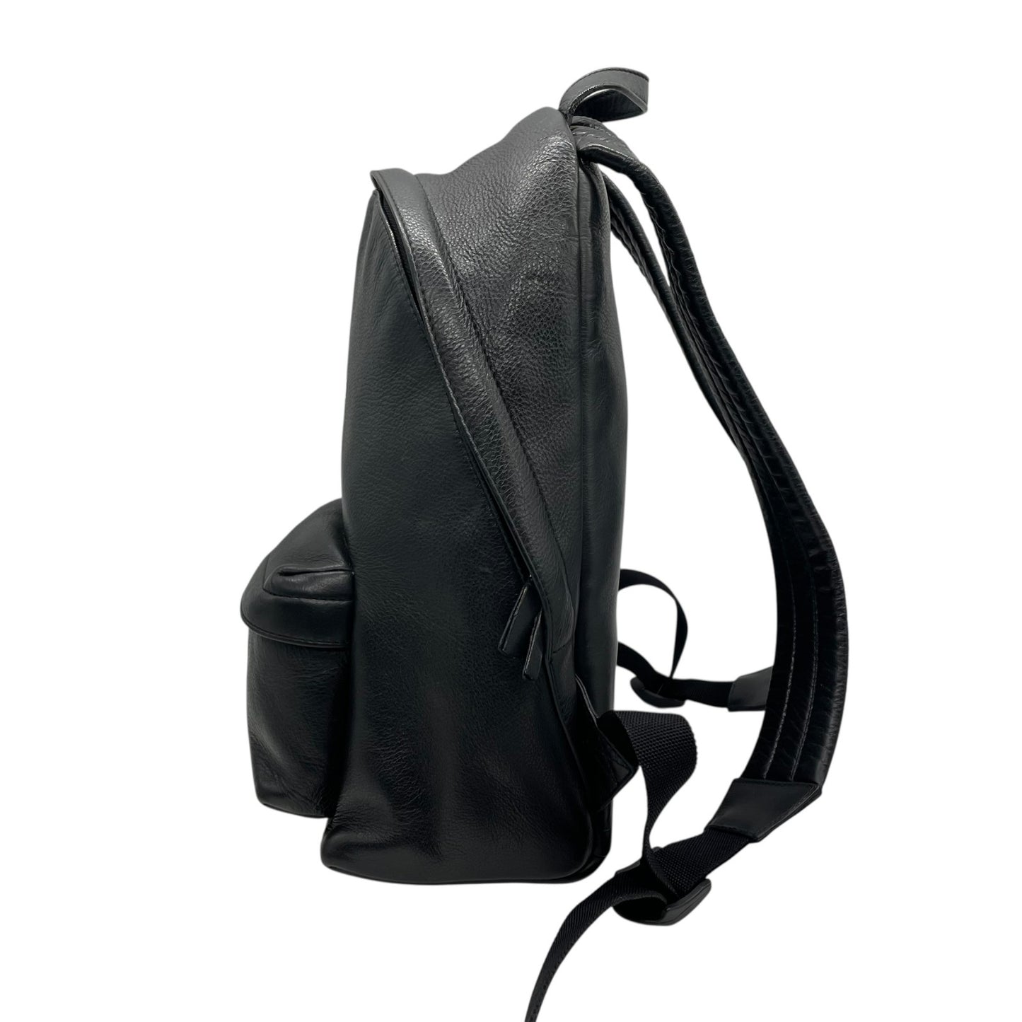 美品 バレンシアガ BALENCIAGA レザー エブリデイ バックパック リュック ブラック 黒 ロゴ入り シンプル 高級感 メンズ レディース ユニセックス C