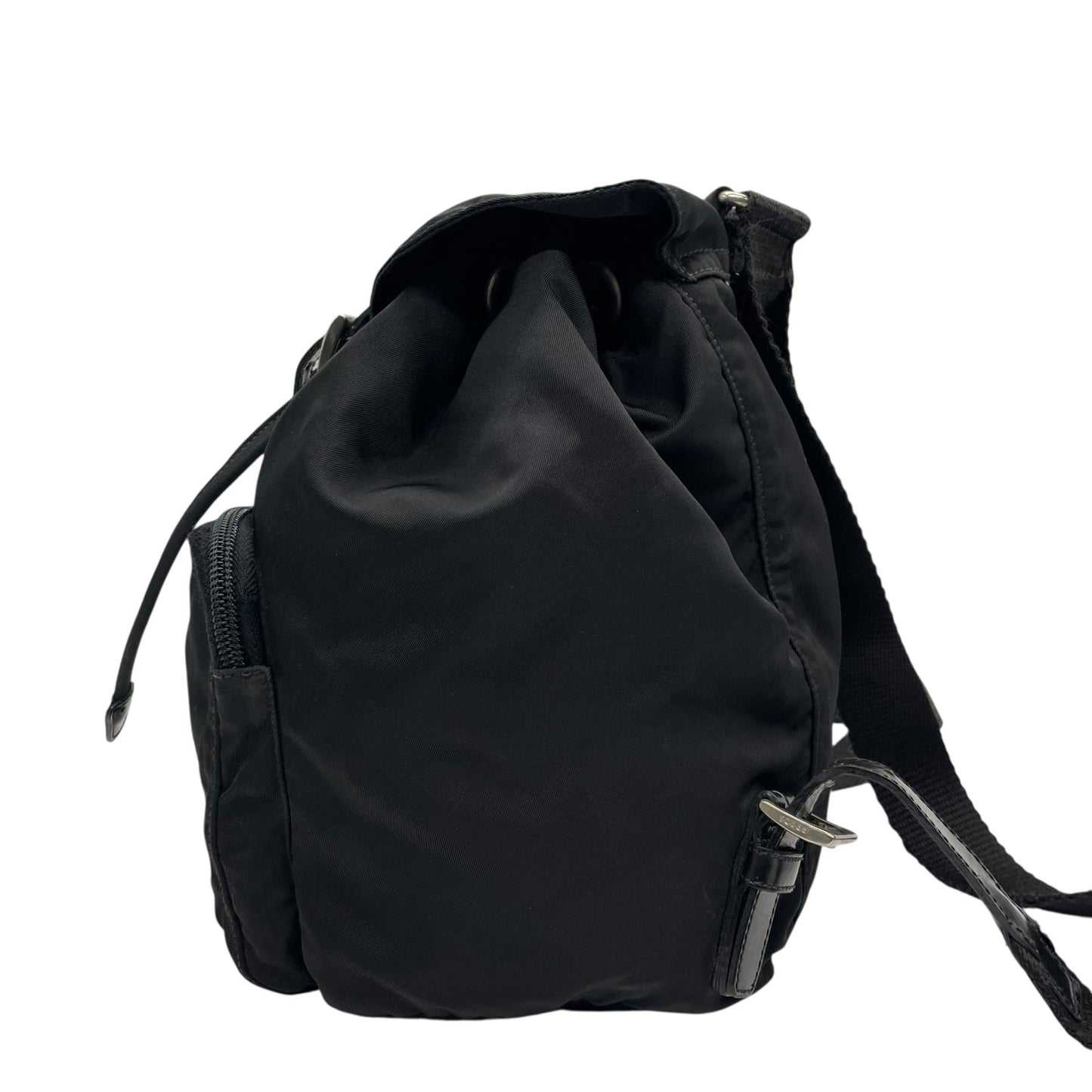 プラダ PRADA ナイロン バックパック リュックサック ブラック 黒 レザーコンビ トライアングルロゴ ヴィンテージ C7