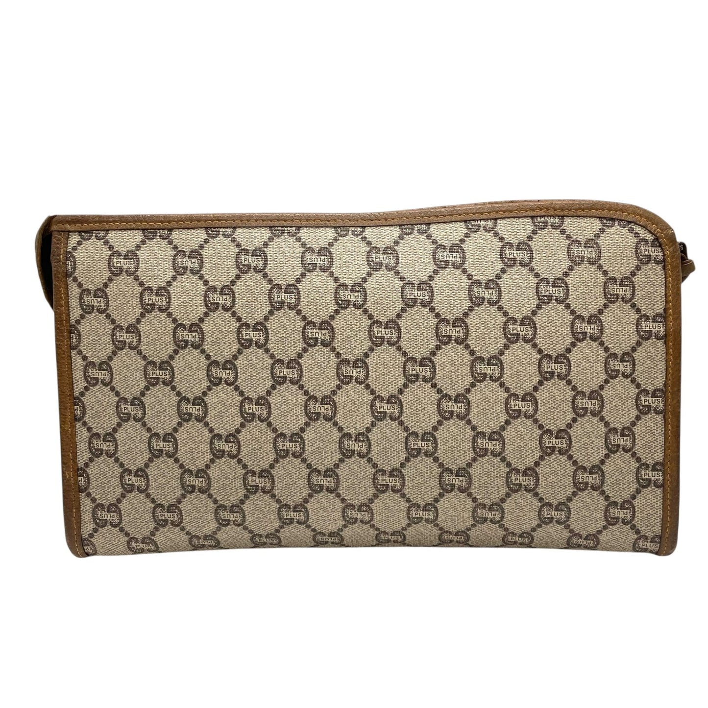 GUCCI グッチ GGプラス グッチプラス クラッチバッグ セカンドバッグ グレー ベージュ PVC レザー ゴールド金具 オールドグッチ ヴィンテージ メンズ レディース K11