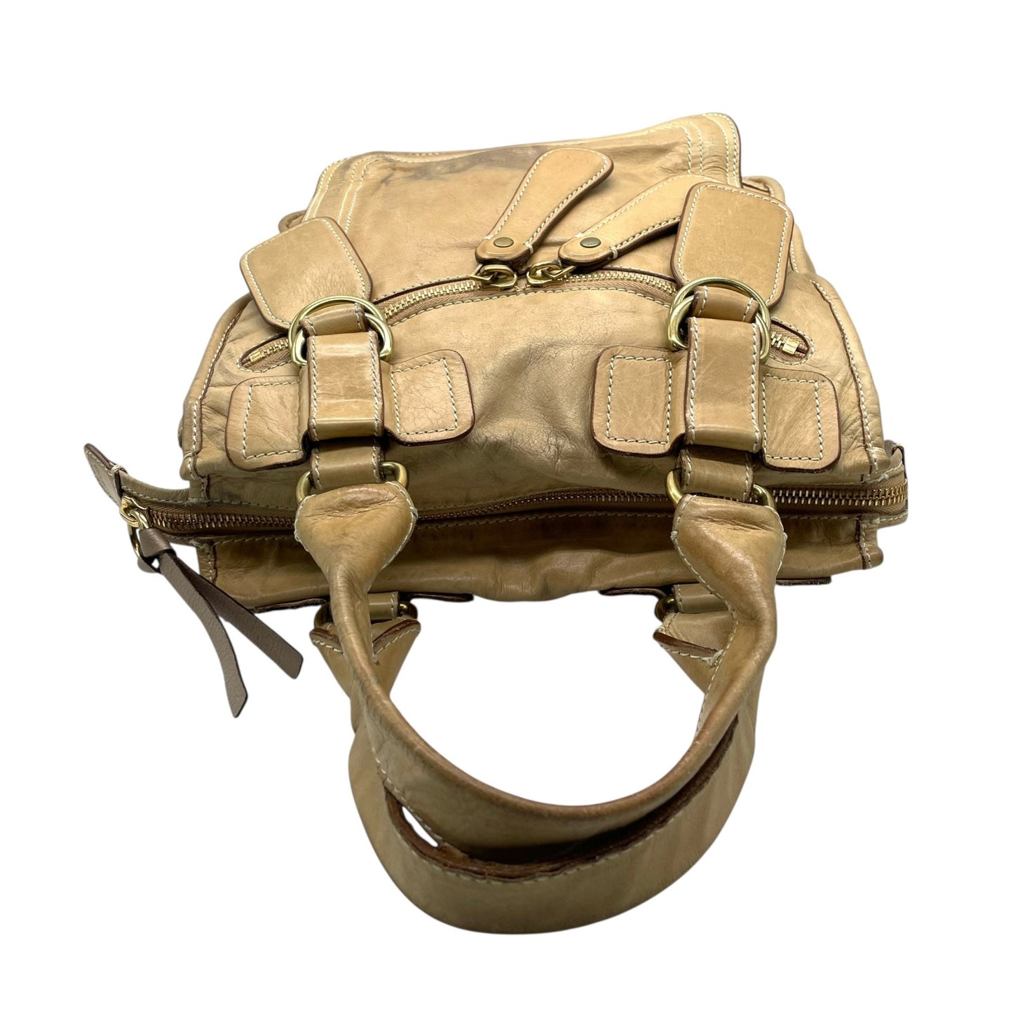 Chloe クロエ ベイ レザー トートバッグ 7ES358-50 ブラウン 牛革 ライトブラウン A4収納可能 Y2K VINTAGE archive 00s C7