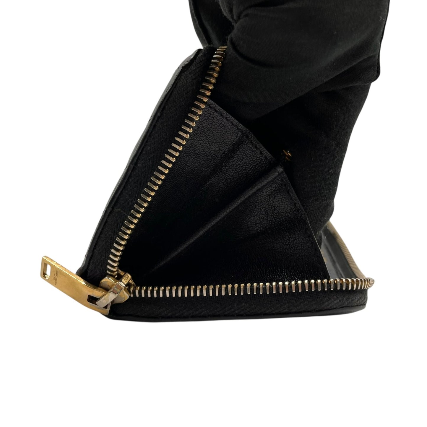 YVES SAINT LAURENT イヴ・サンローラン 長財布 レザー ブラック【中古】 ユニセックス