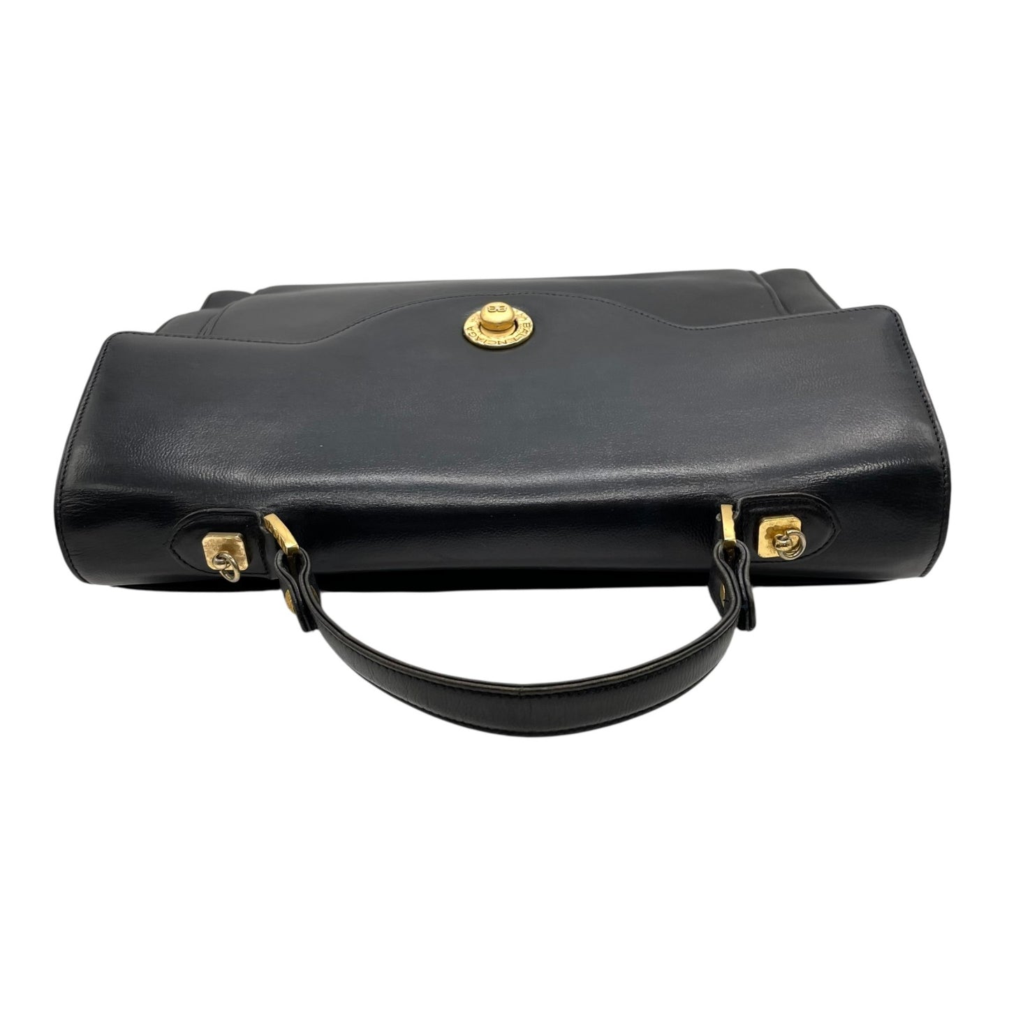 BALENCIAGA バレンシアガ ハンドバッグ ショルダー 2WAY レザー 黒 ブラック ビジネスバッグ ゴールド金具 ヴィンテージ ブリーフケース C