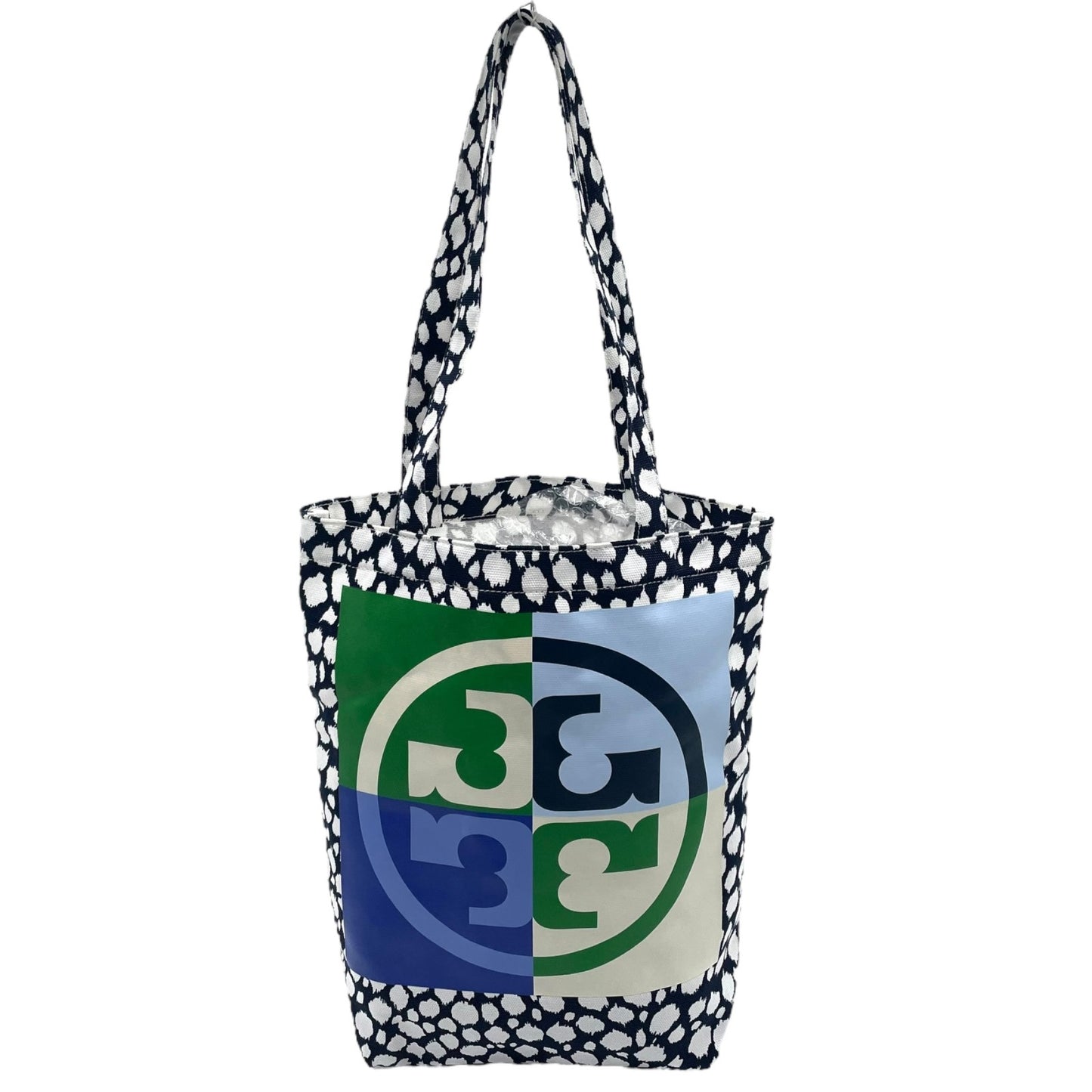 未使用級 美品 Tory Burch トリーバーチ トートバッグ キャンバス ロゴプリント ビッグロゴ ダブルTロゴ マルチカラー U8