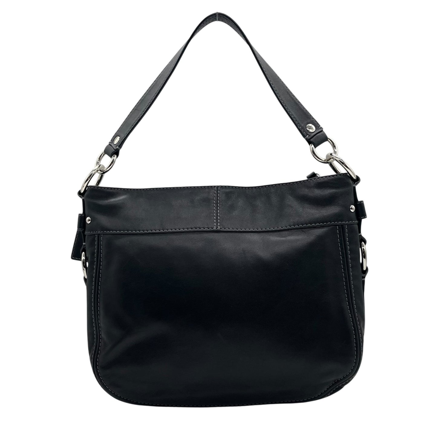 コーチ COACH レザー ショルダーバッグ ワンショルダー 黒 ブラック 2WAY グローブタンレザー シルバー金具 S50