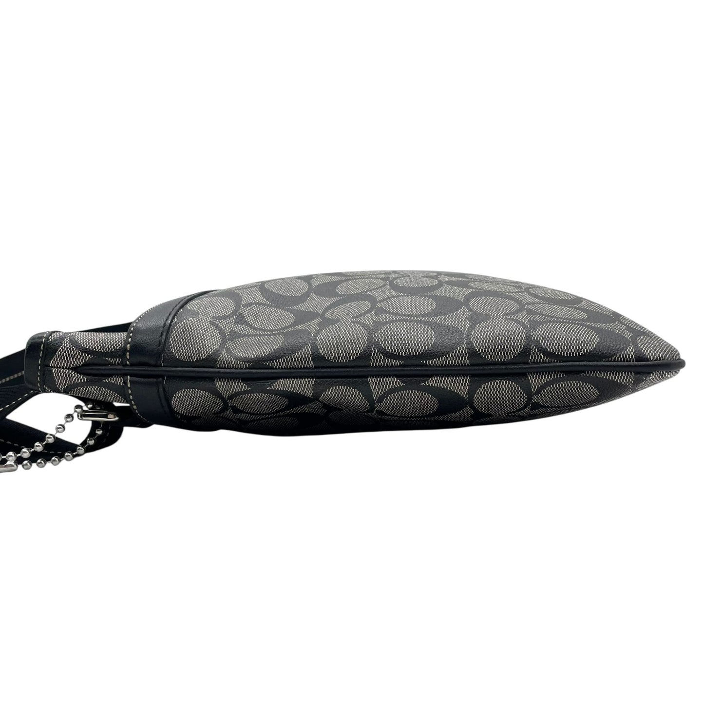 コーチ COACH シグネチャー ショルダーバッグ 黒 ブラック グレー レザー コンビ クロスボディ S50