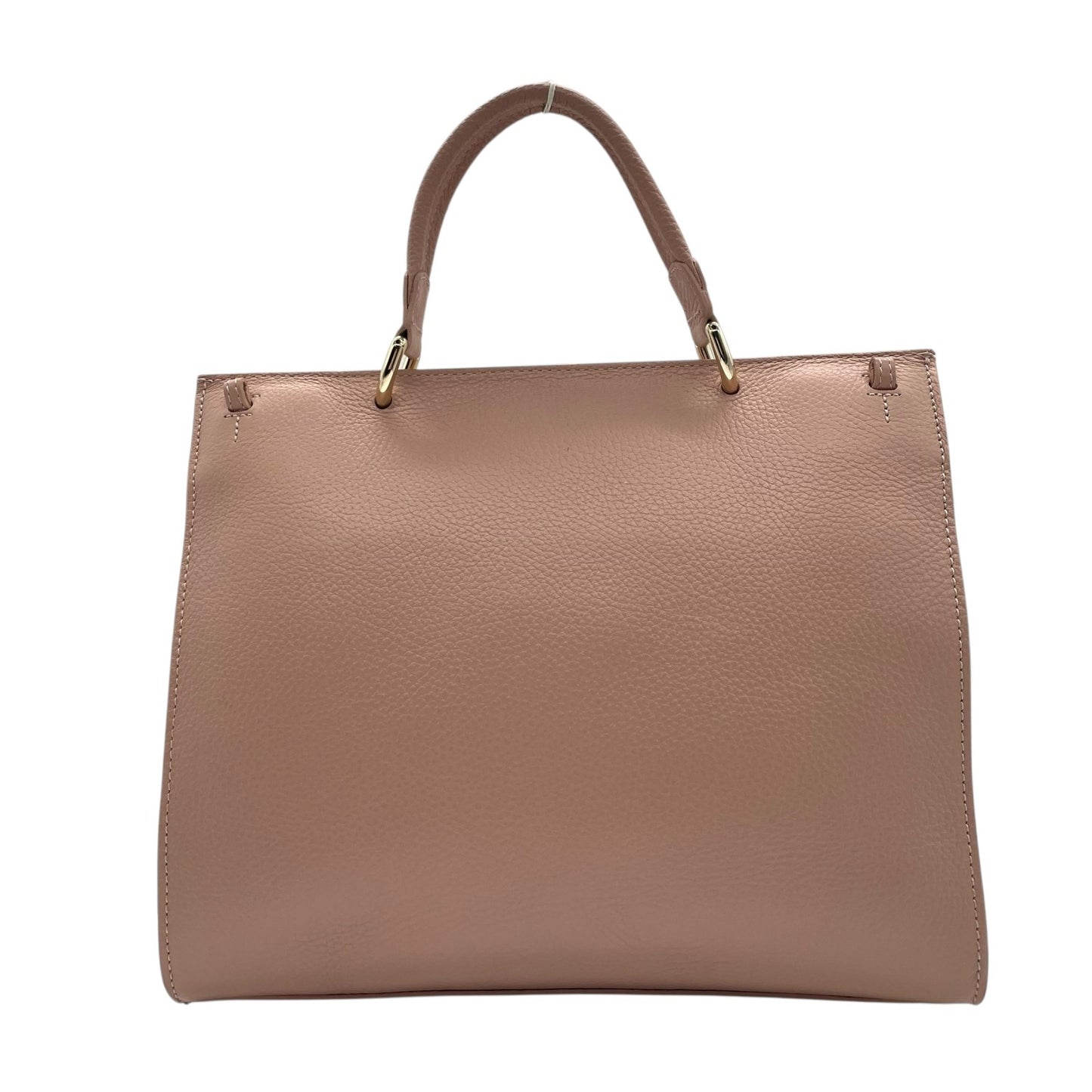 美品 フルラ FURLA メトロポリス トップハンドルバッグ ピンクベージュ レザー 金金具 ゴールド 2WAY ショルダー付き S56