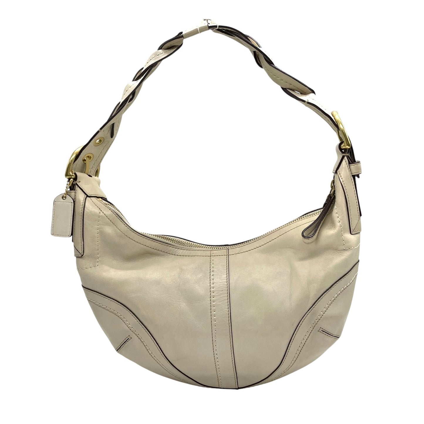 美品 コーチ COACH レザー ハンドバッグ ワンショルダーバッグ ホーボー 10043 ベージュ 金金具 ゴールド金具 Y2K 00s vintage C4