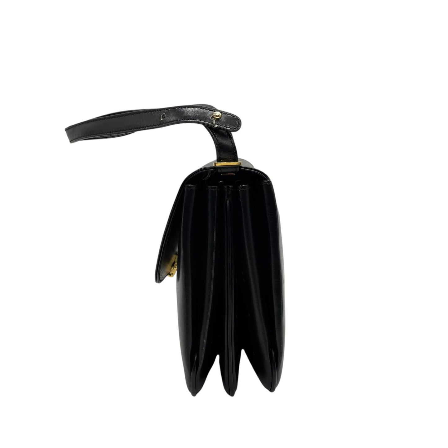 バリー BALLY ショルダーバッグ ヴィンテージ レザー 黒 ブラック 金金具 ゴールド金具 3層 フラップ 高級感 C3