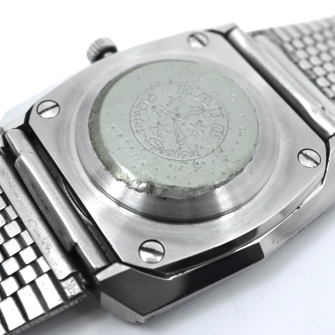 【稼働品】 RADO Elegance ラドー エレガンス 腕時計 自動巻き シルバー文字盤 スクエア デイト表示 メンズ レディース ユニセックス ヴィンテージ アナログ ドレスウォッチ アンティーク クラシック メッシュブレス G4