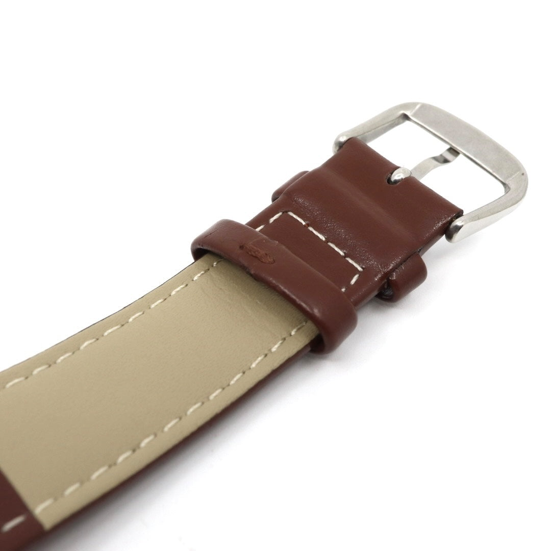 【極美品】 稼働品 新品ベルト ORIENT オリエント 腕時計 46E701-91 自動巻き 21石 デイデイト シルバーダイヤル メンズ アナログ ドレスウォッチ フルーテッドベゼル クラシック ヴィンテージ ビジネス ブラウンレザー G4