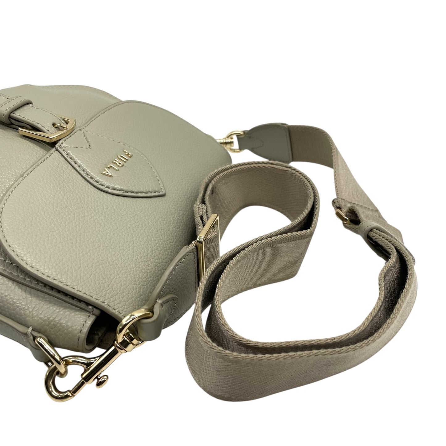 フルラ FURLA ショルダーバッグ クロスボディ グレインレザー ベージュグレー 金 ゴールド金具 レディース S18