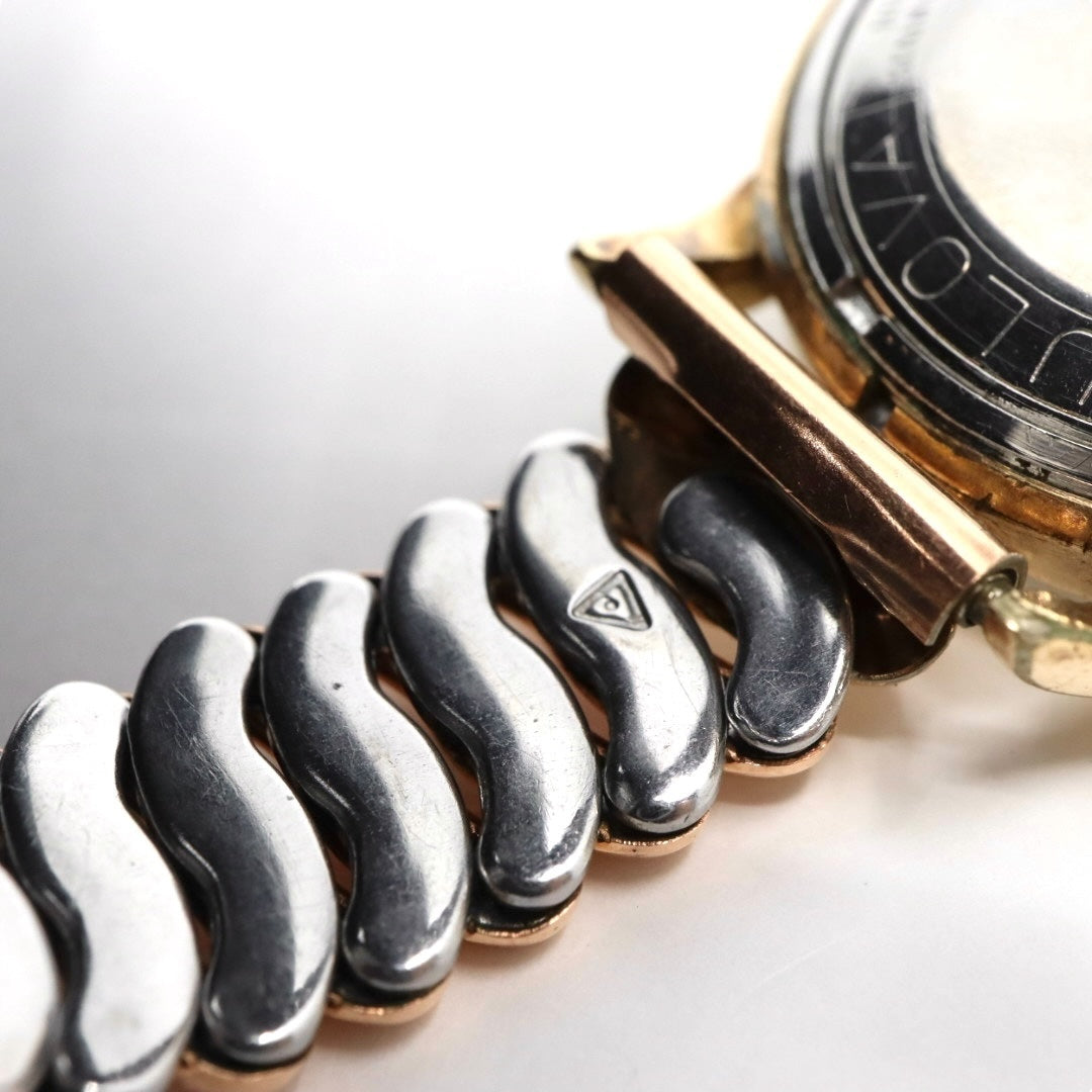 【稼働品】希少 ブローバ BULOVA 腕時計 自動巻き Selfwinding ゴールド レディースウォッチ ヴィンテージ アナログ アンティーク ドレスウォッチ クラシックデザイン ドーム風防 上品 エレガント E823841 クリーニング済み G2